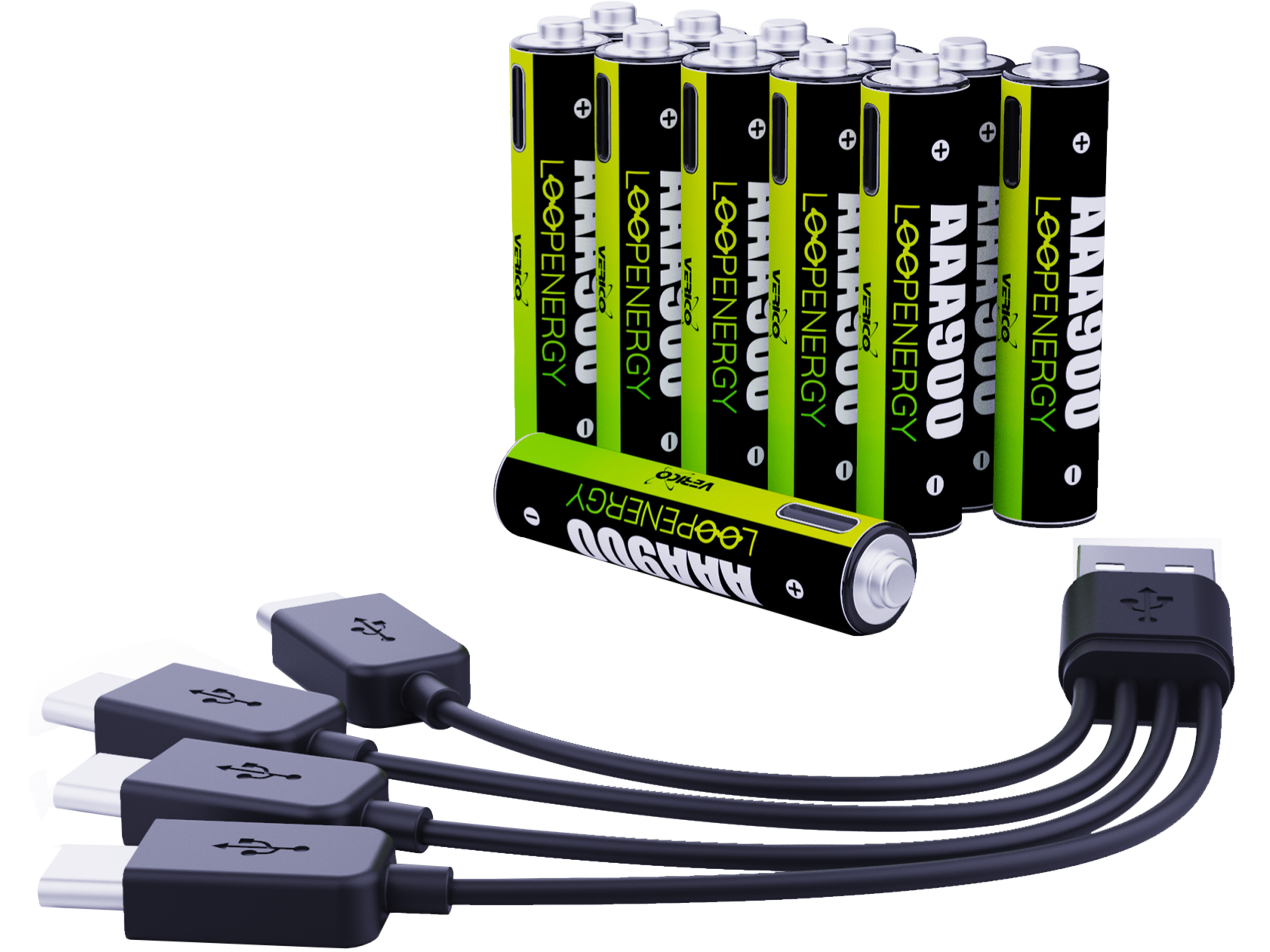 VERICO Li-Ion-Akku Loop Energy AAA, mit USB-C Buchse, 12er Pack