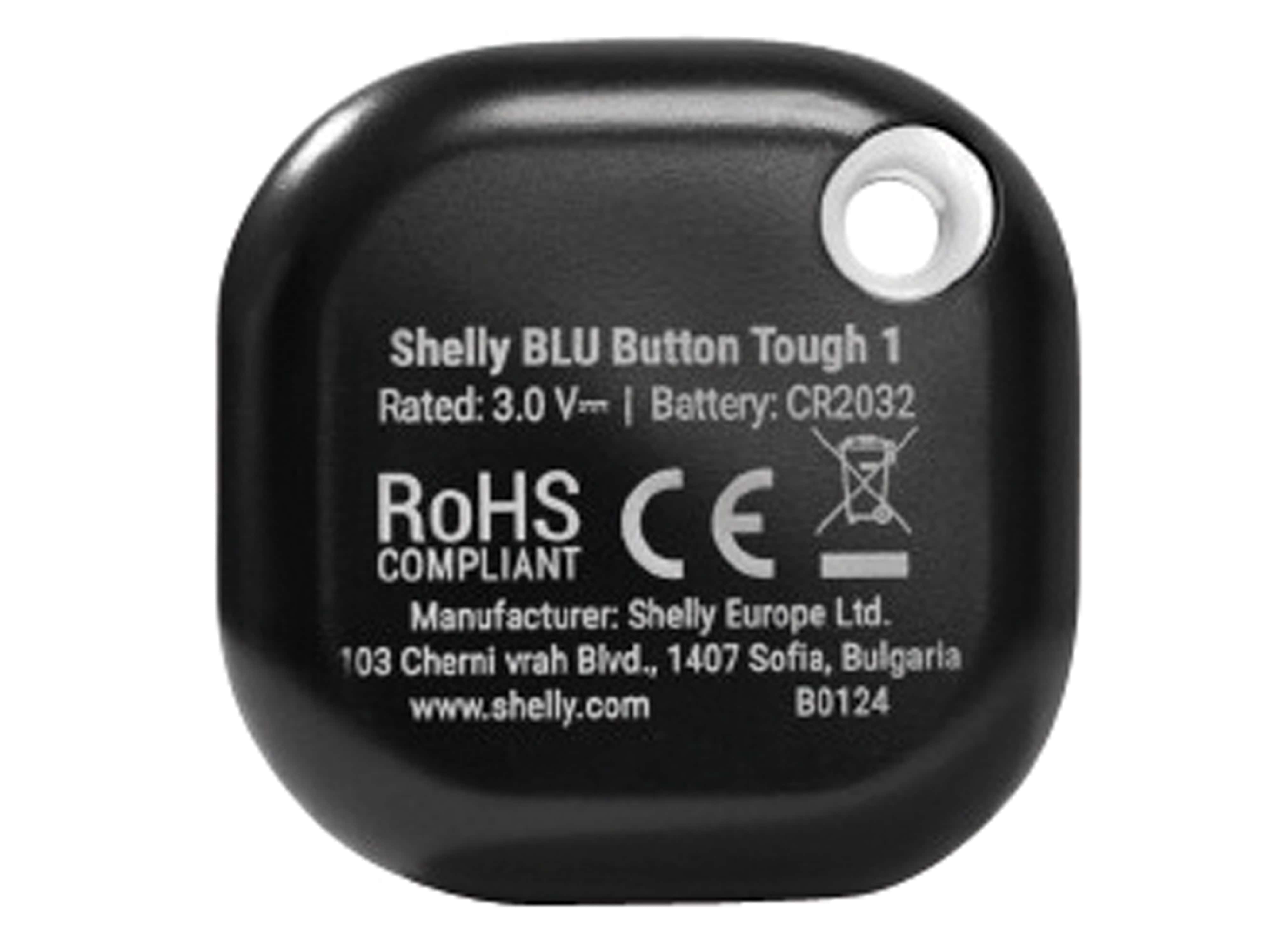 SHELLY Schalter u. Dimmer Blu Button Tough1 Black, Plug&Play, BT