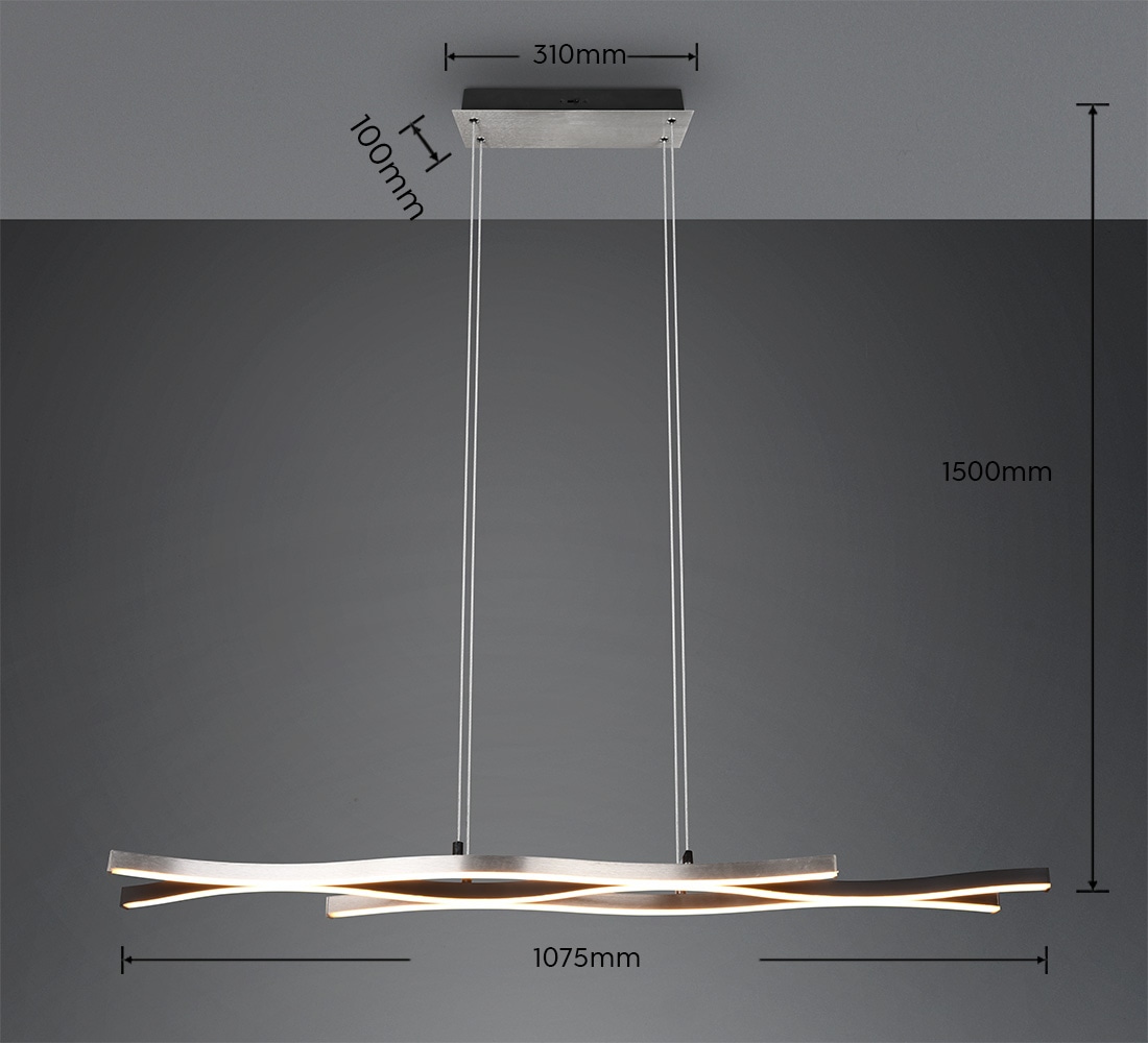 TRIO LED-Pendelleuchte Blaze 341210305 aluminiumfarbig, 35 W, 4300 lm, CCT