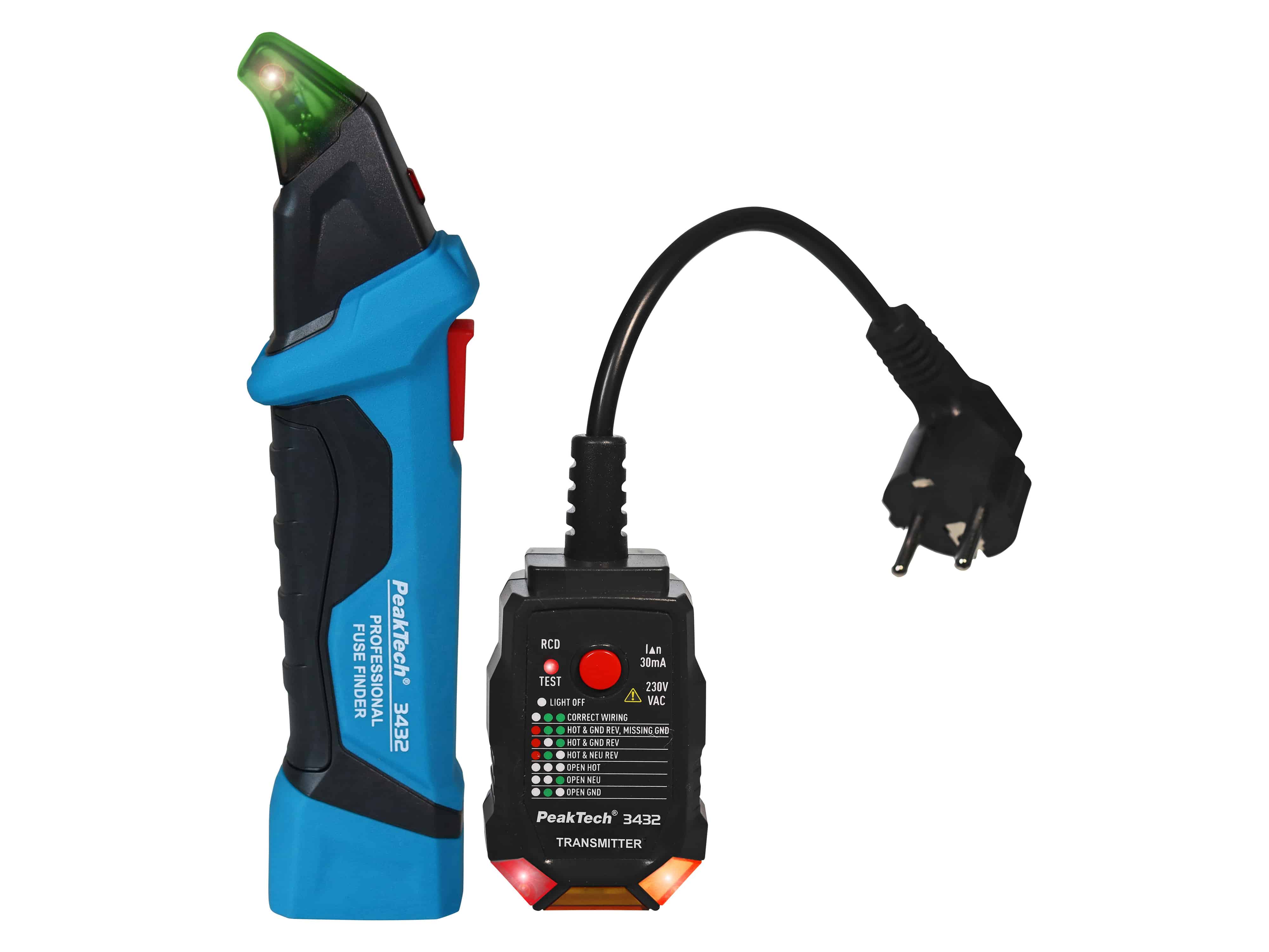 PEAKTECH Sicherungsfinder, P 3432, mit RCD-Tester