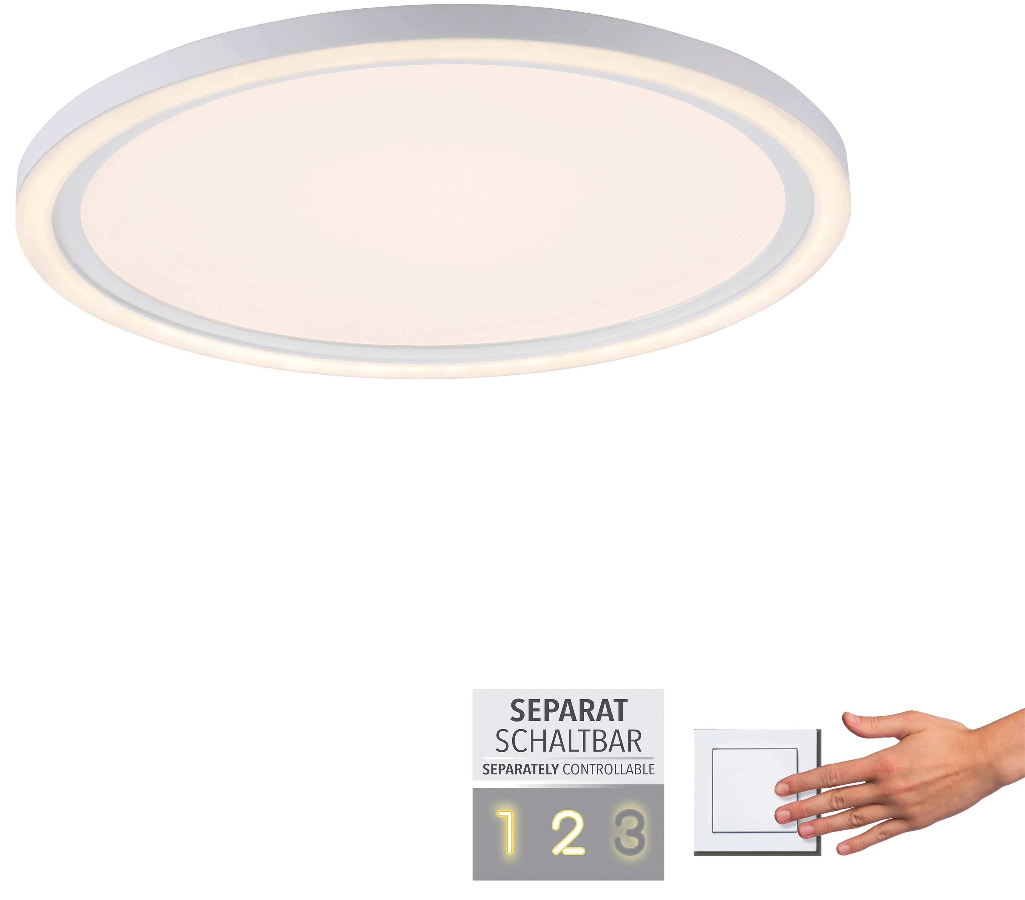 JUST LIGHT LED-Deckenleuchte 14883-16 weiß, 23,5 W, 2600 lm, 3000 K, getrennt schaltbar