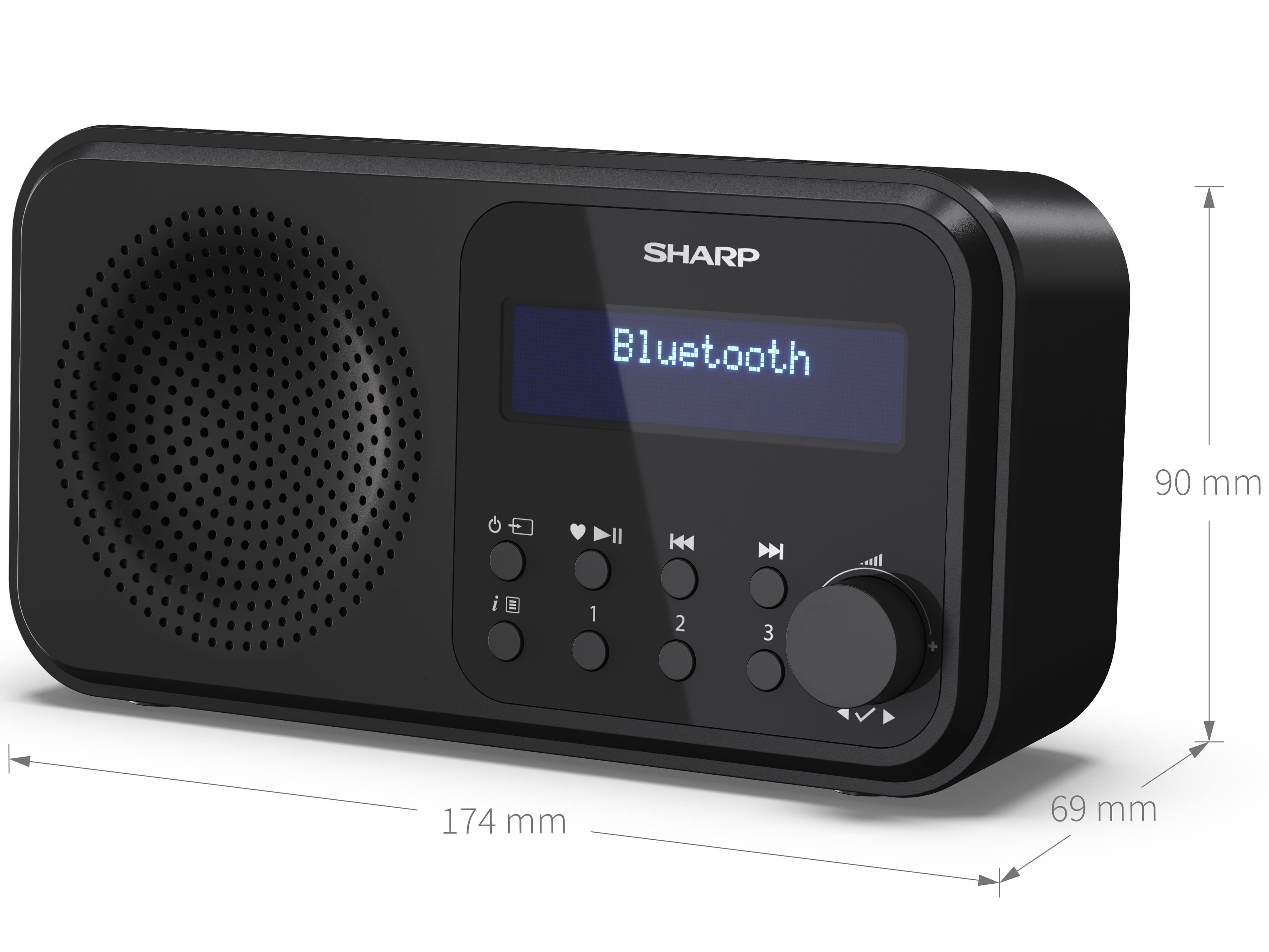 SHARP Digitalradio-tragbar DR-P420, schwarz, DAB+, Bluetooth, USB