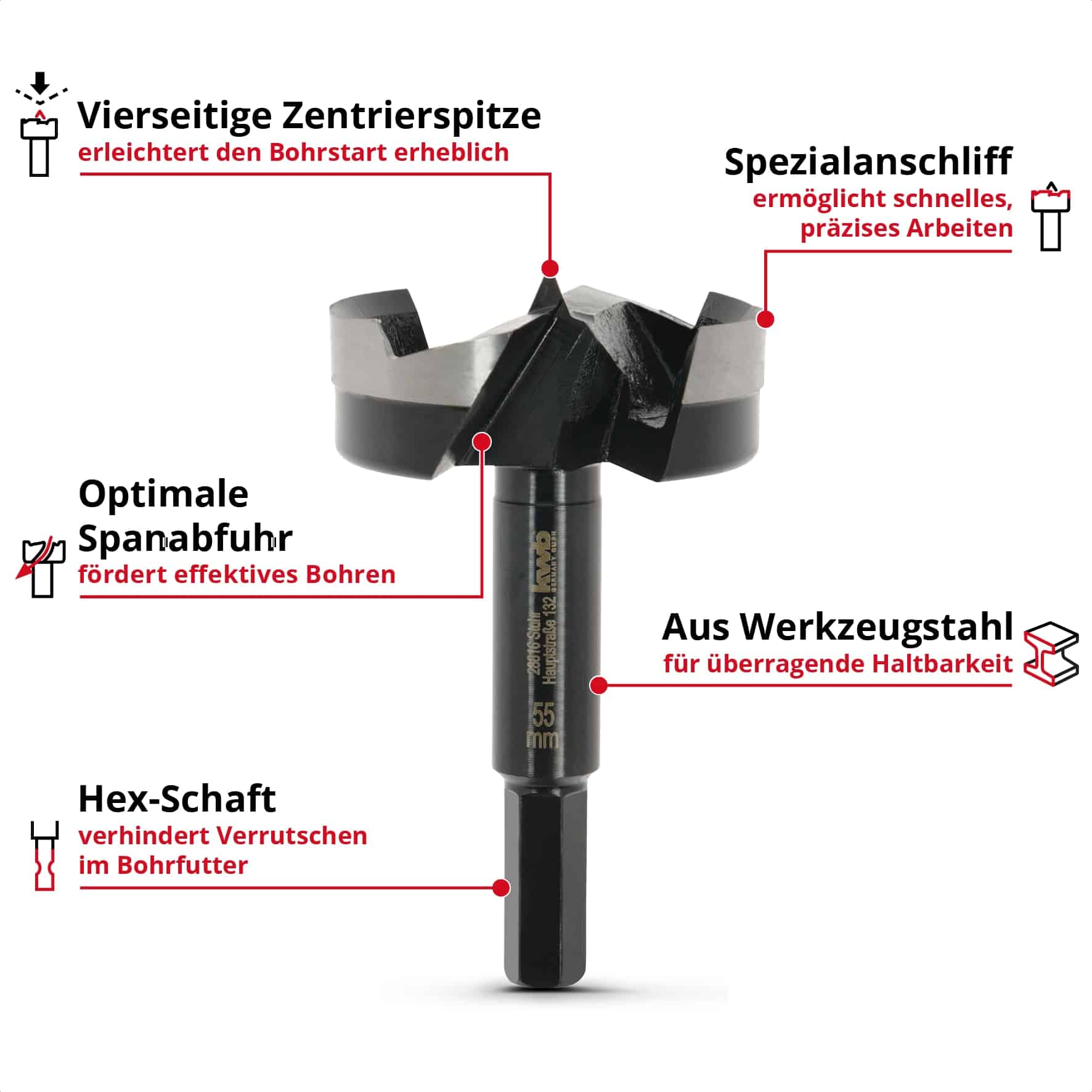 KWB Forstnerbohrer, 706455, 55 mm