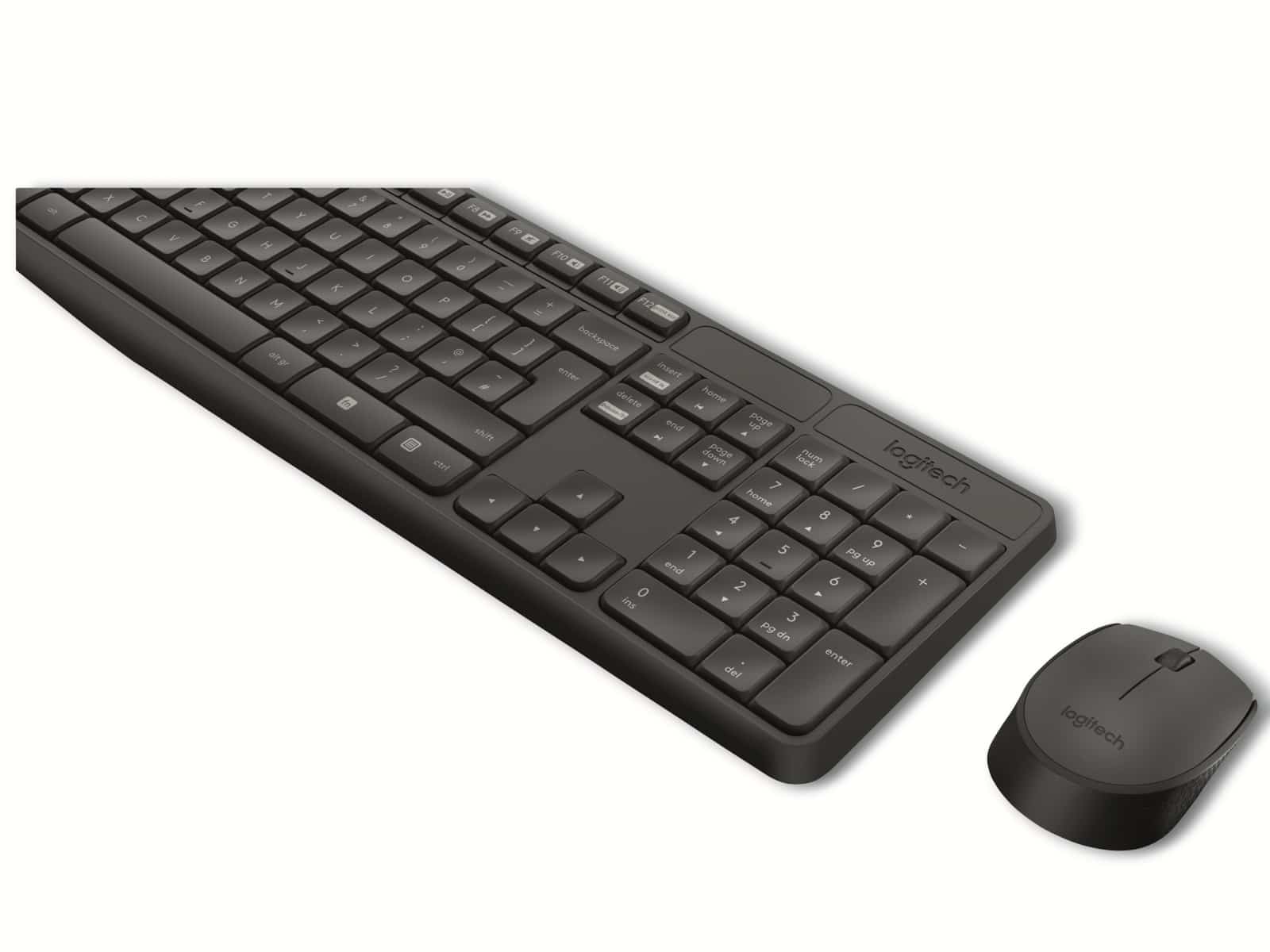 LOGITECH Tastatur- und Maus-Set MK235, Wireless, anthrazit
