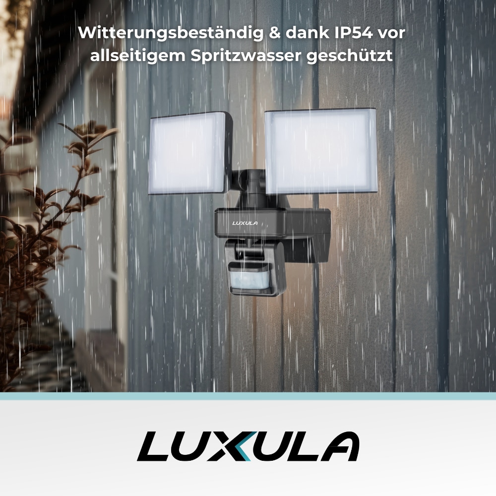 LUXULA LED-Fluter LX400192, mit BM, 2-köpfig, 2x 15 W, 3200 lm, 4000 K