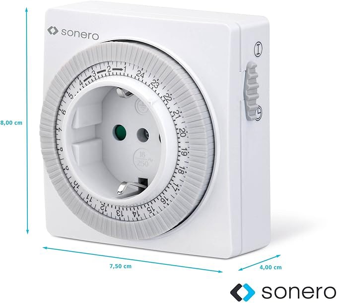 Zeitschaltuhr SONERO X-MOT-10, mechanisch, IP20, 350 Watt, weiß