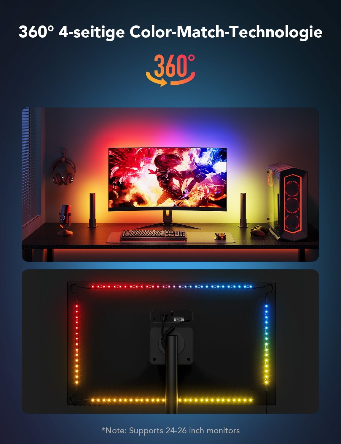 GOVEE LED-Leuchten-Kit für 27...34" PC Monitore, EEK: G, Wi-Fi, Bluetooth
