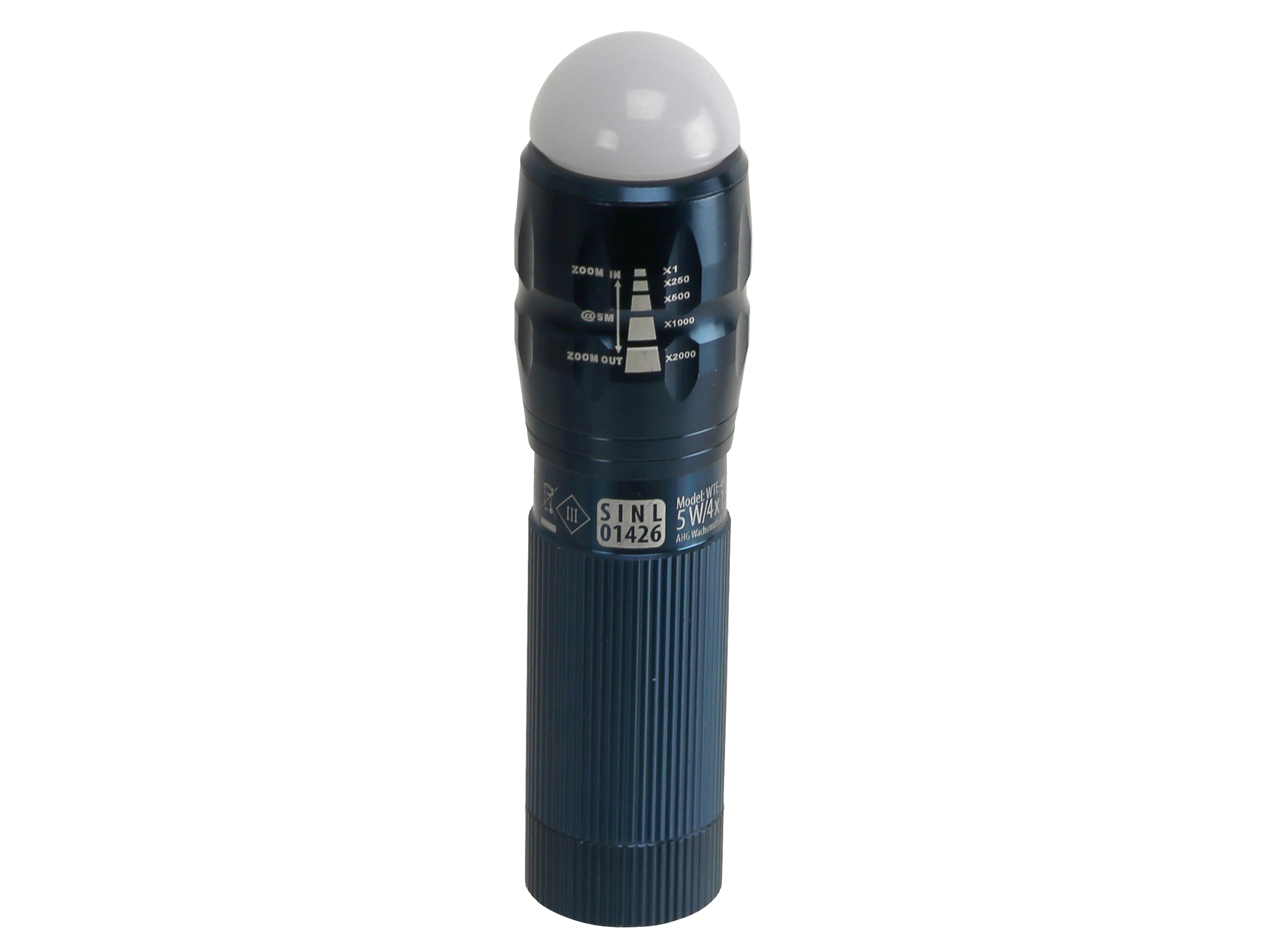 LED-Taschenlampe, WTE-490M-1, Alu, 400 lm, blau