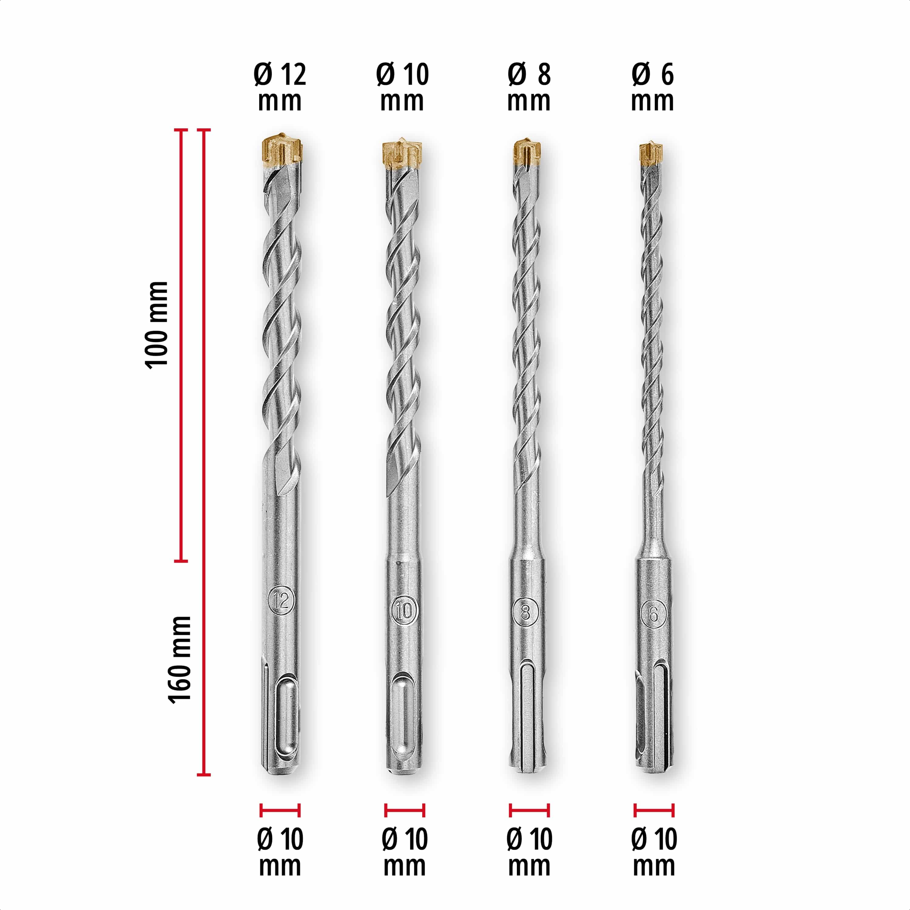 KWB SDS-Plus Hammerbohrer-Set, 268493, 110 mm + 160 mm, 7-teilig