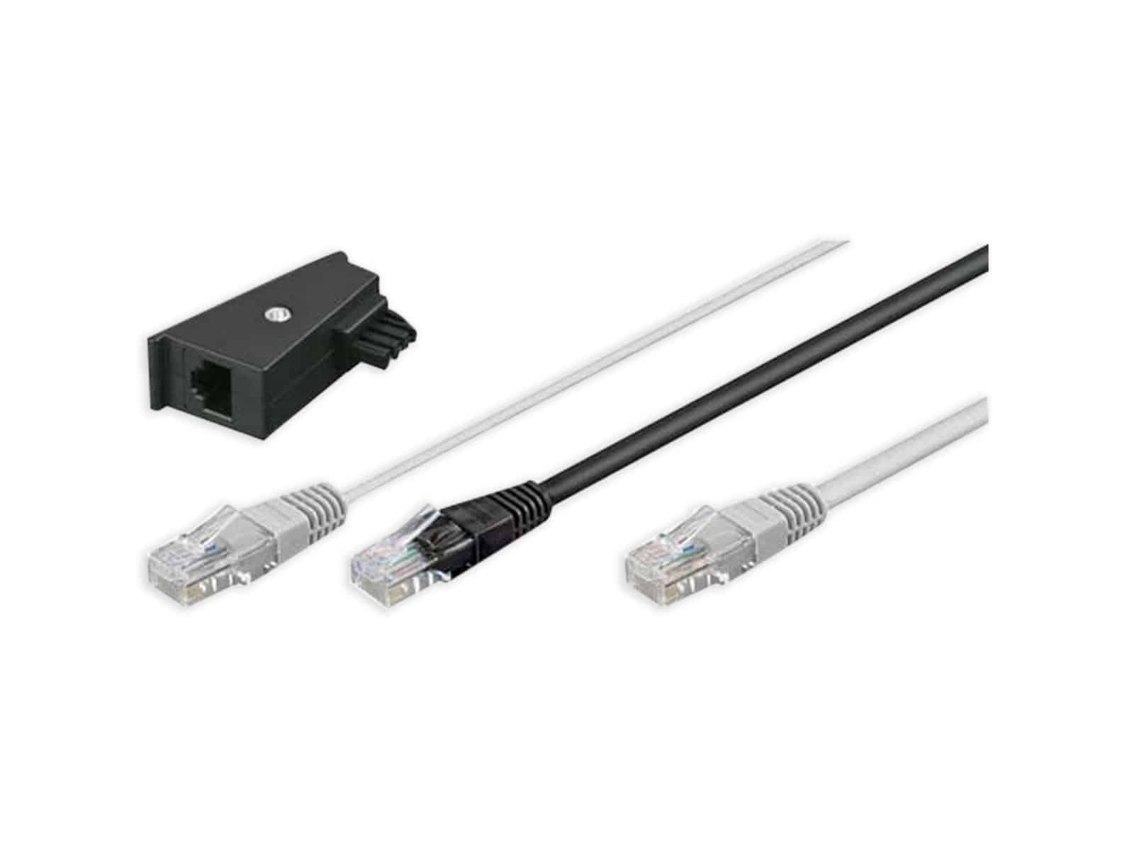 GOOBAY Anschlusskabelset, DSL Y-Kabel, 3 m, inkl. TAE Adapter