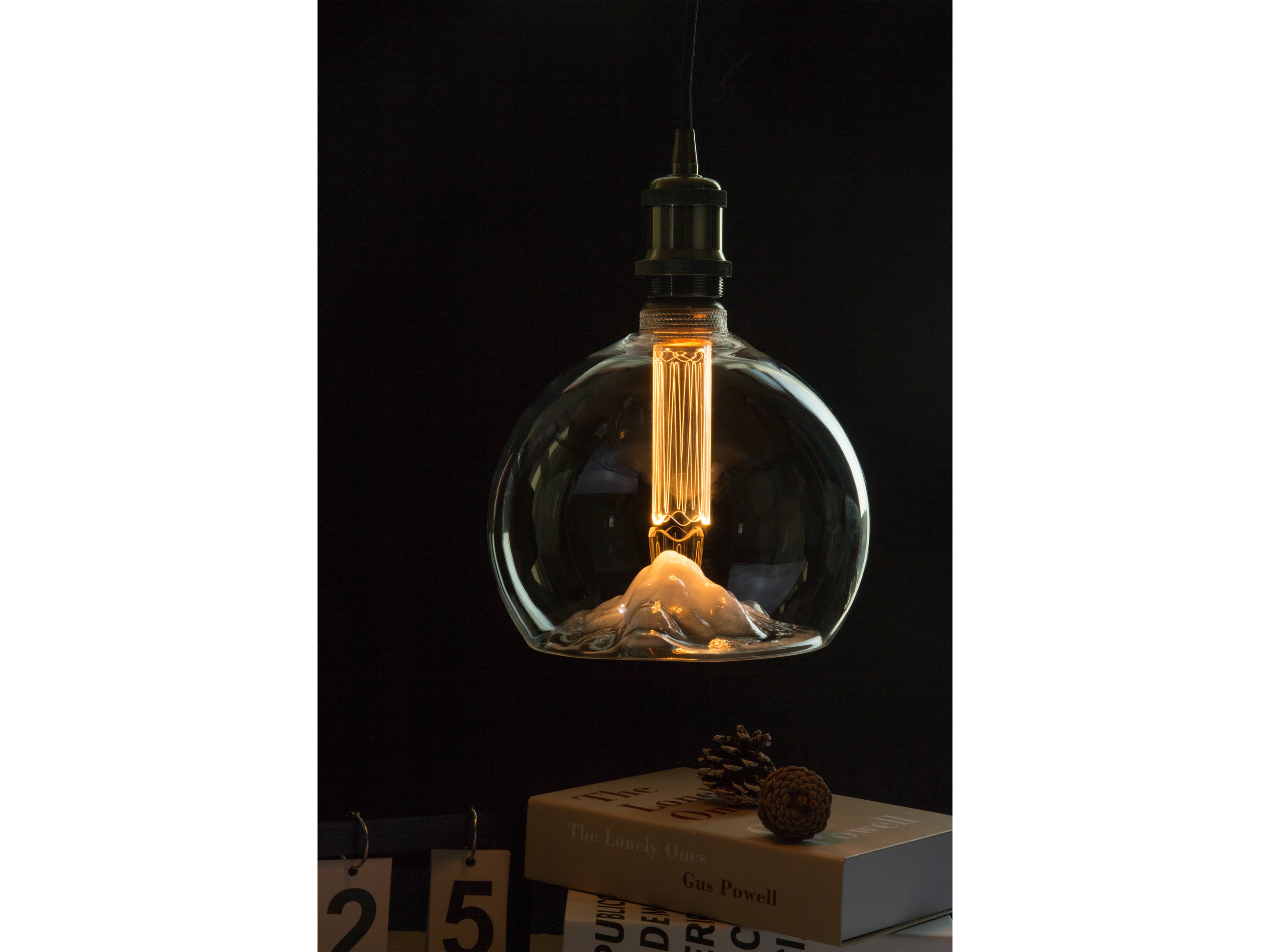 ENOVALITE LED-Filament-Lampe Mountian Globe, E27, 3,5W, 120lm, 1800K