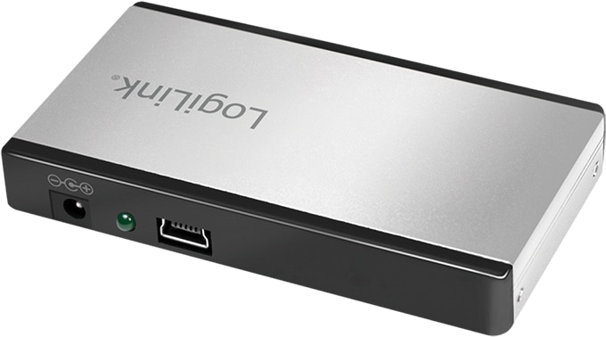 LOGILINK USB-Hub UA0404, 4-Port. mit Netzteil u. Aluminiumgehäuse