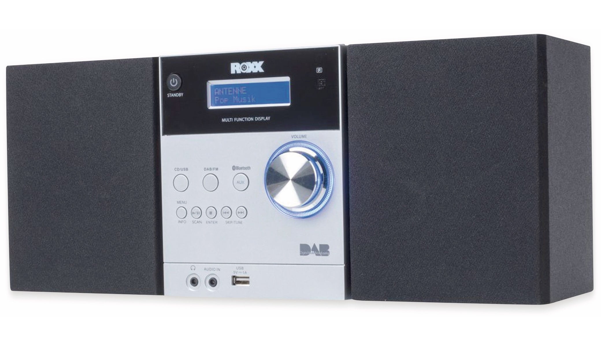 ROXX Stereoanlage MC 401, schwarz/silber, CD, DAB+, Bluetooth