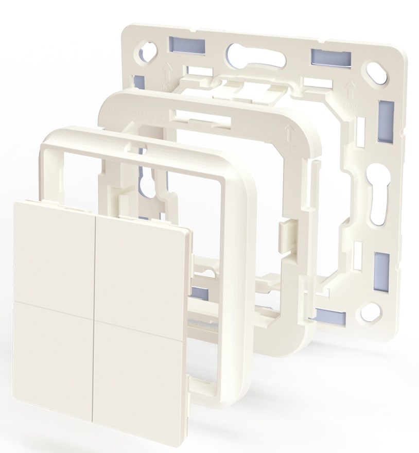 SHELLY Wandtaster-Adapter 232791 , 4-fach, weiß