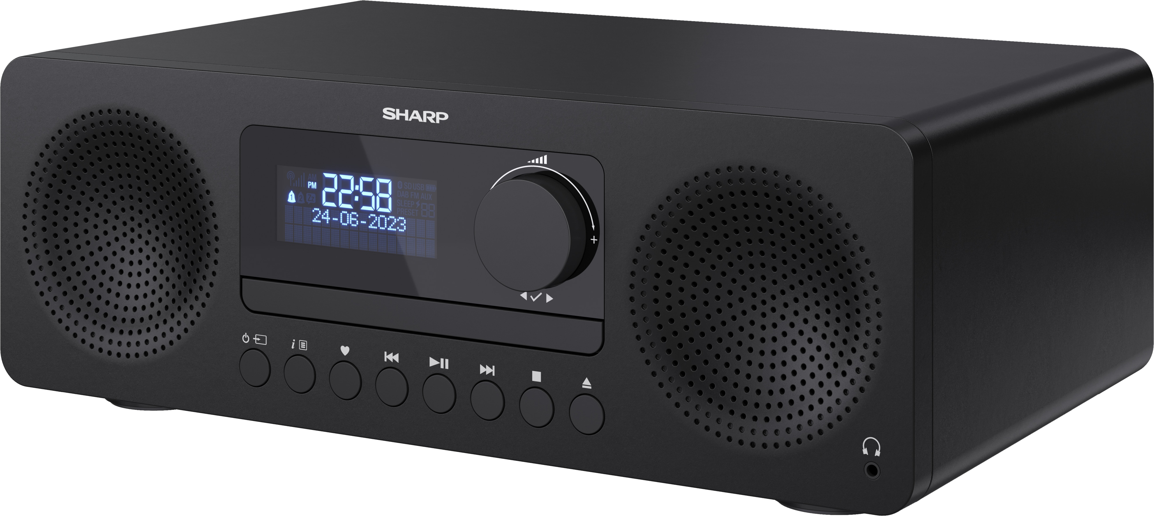 SHARP HiFi-Anlage XL-B720D, All-in-one, schwarz, DAB+, Bluetooth, MP3, CD-Lafw.
