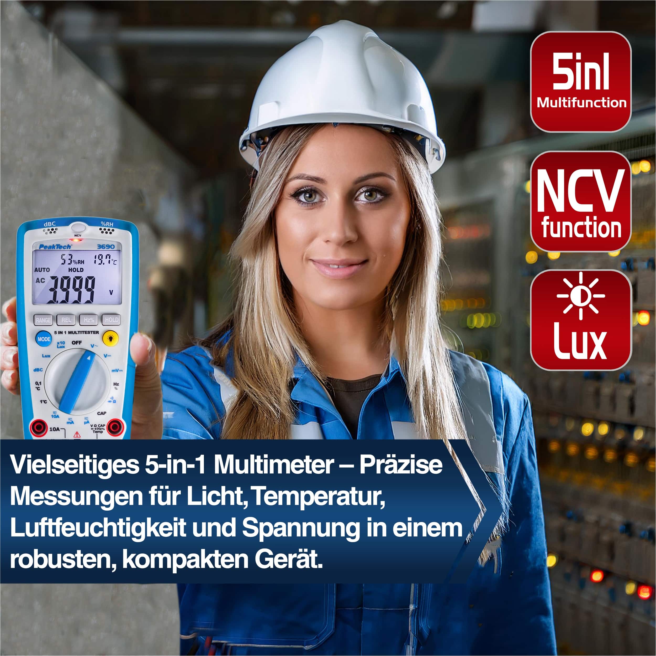 PEAKTECH Multimeter, P 3690, mit Umweltmessungen