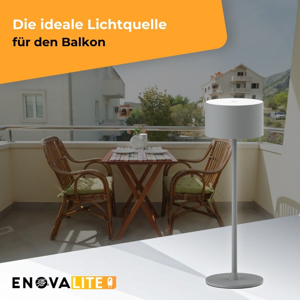 ENOVALITE LED-Akku-Tischleuchte, ELED700401, EEK: D dimmbar, CCT, grau