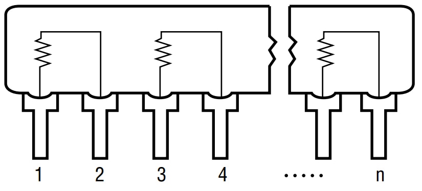 TANCAP TECHNOLOGY Widerstands-Netzwerk, 9P/8R, SIP, 10 kΩ 2%