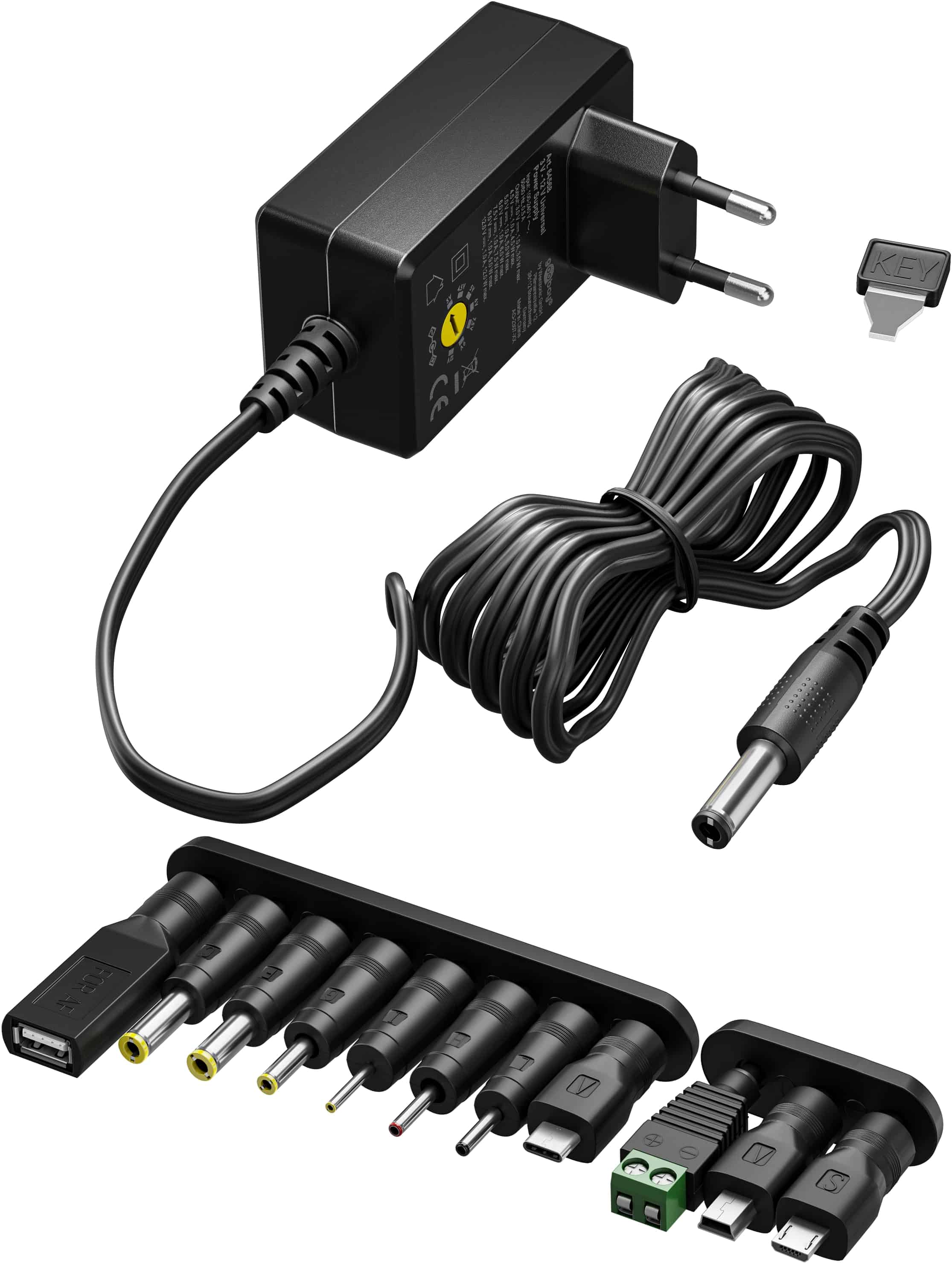 GOOBAY Universal-Netzteil 64570, 3...12 V-/27 W, 11-Adapter, inkl. USB-Adapter