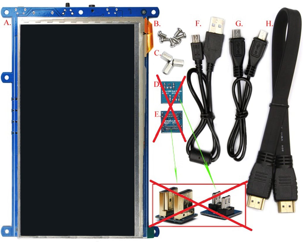 ODROID TFT-Display VU7A Plus, 17,78 cm (7"), HDMI, Multi-Touch, Audio