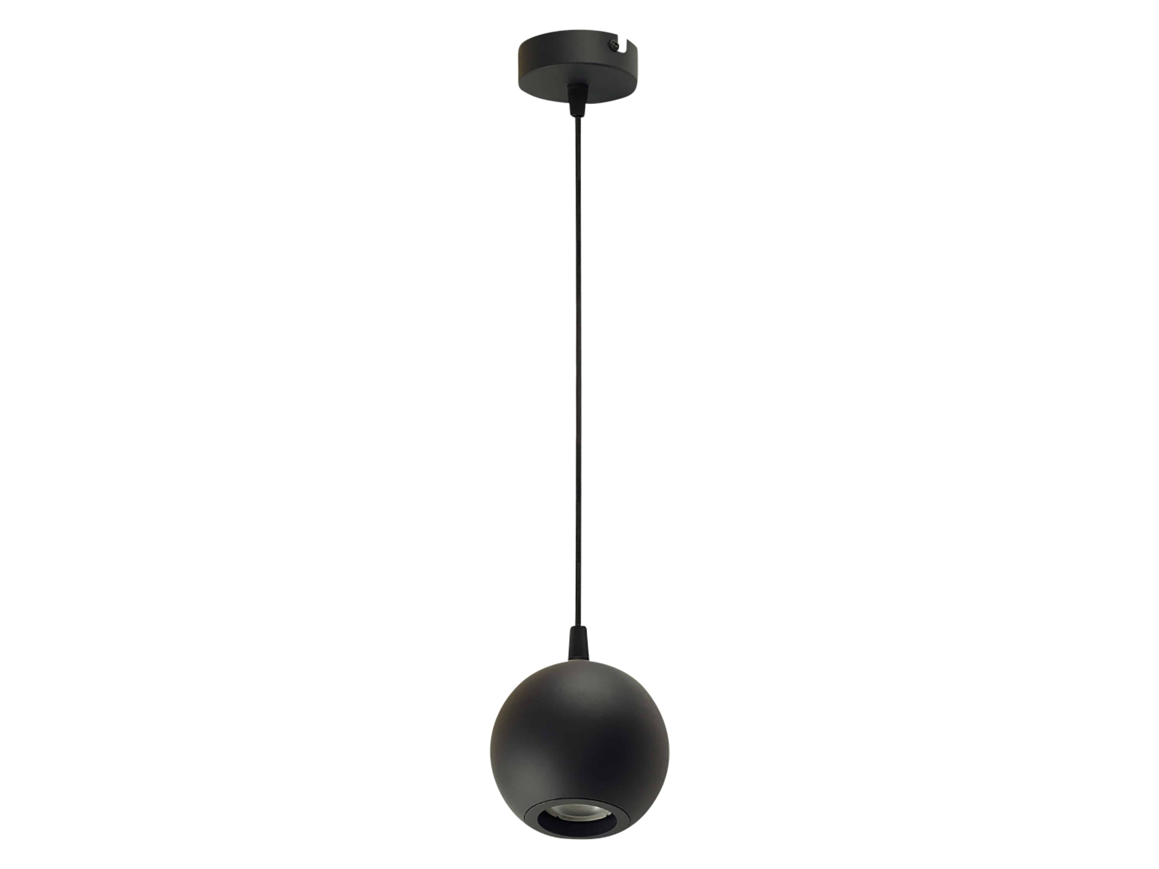 ENOVALITE LED-Pendellampe GLOBE, GU10-Fassung, IP20, Ø10cm, 1flammig, schwarz