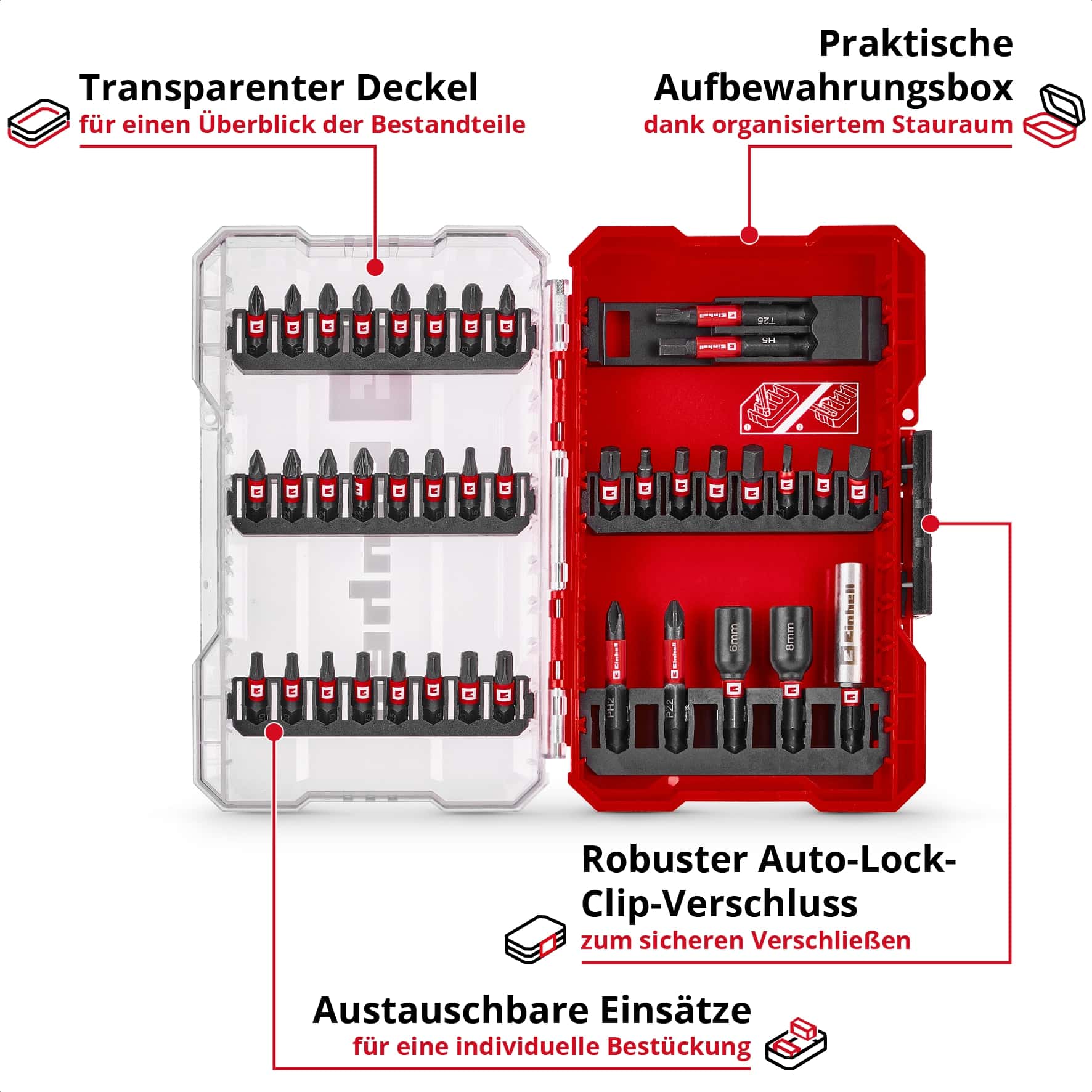 EINHELL Impact Bit-Set, 109210, M-Case, 39-teilig