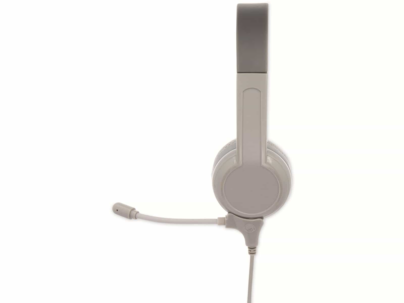 ONANOFF On-Ear Education Kopfhörer für Kinder, mit Stabmikrofon, grau