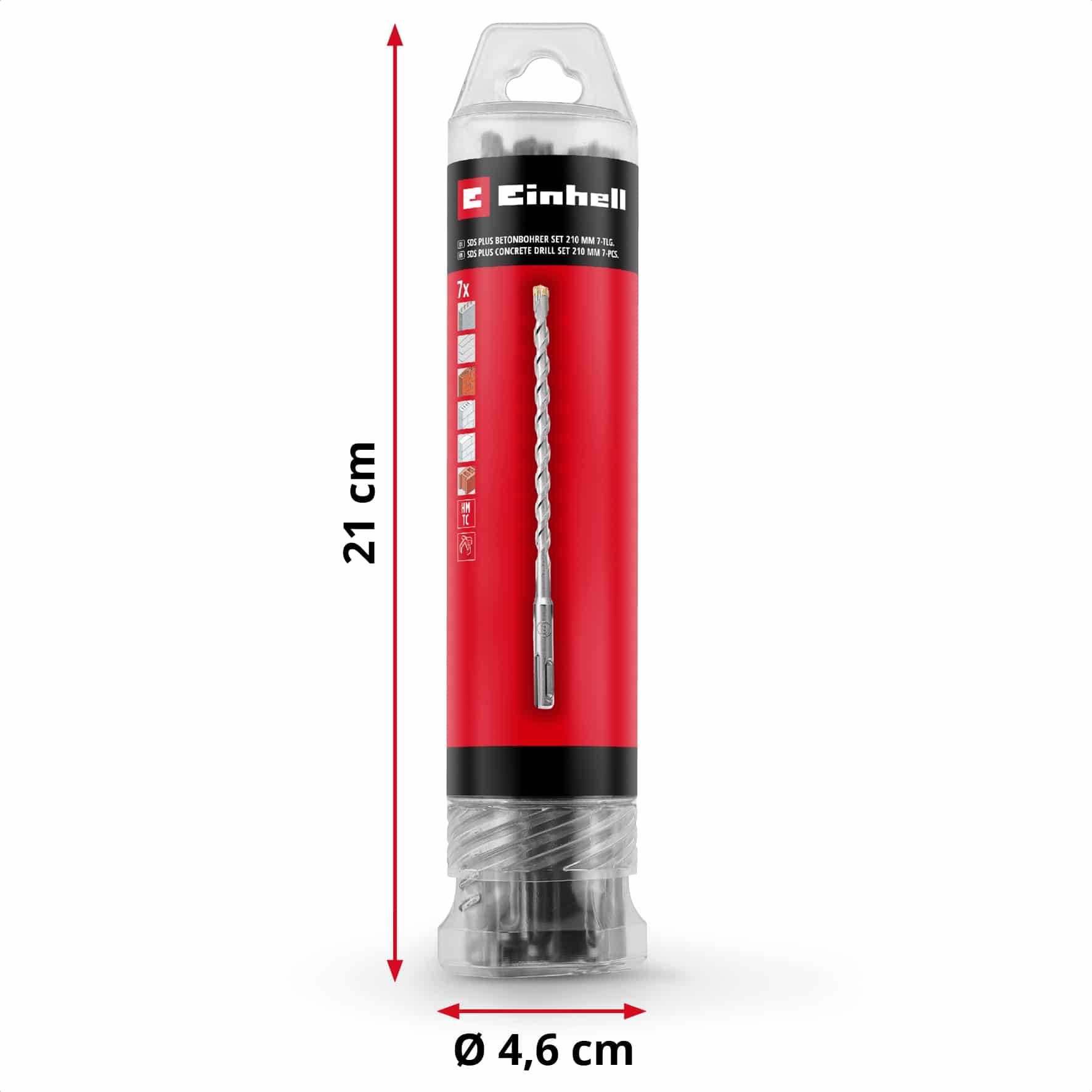 EINHELL SDS-Plus Bohrer-Set 265515, 6-14 mm, 210 mm, 7-teilig