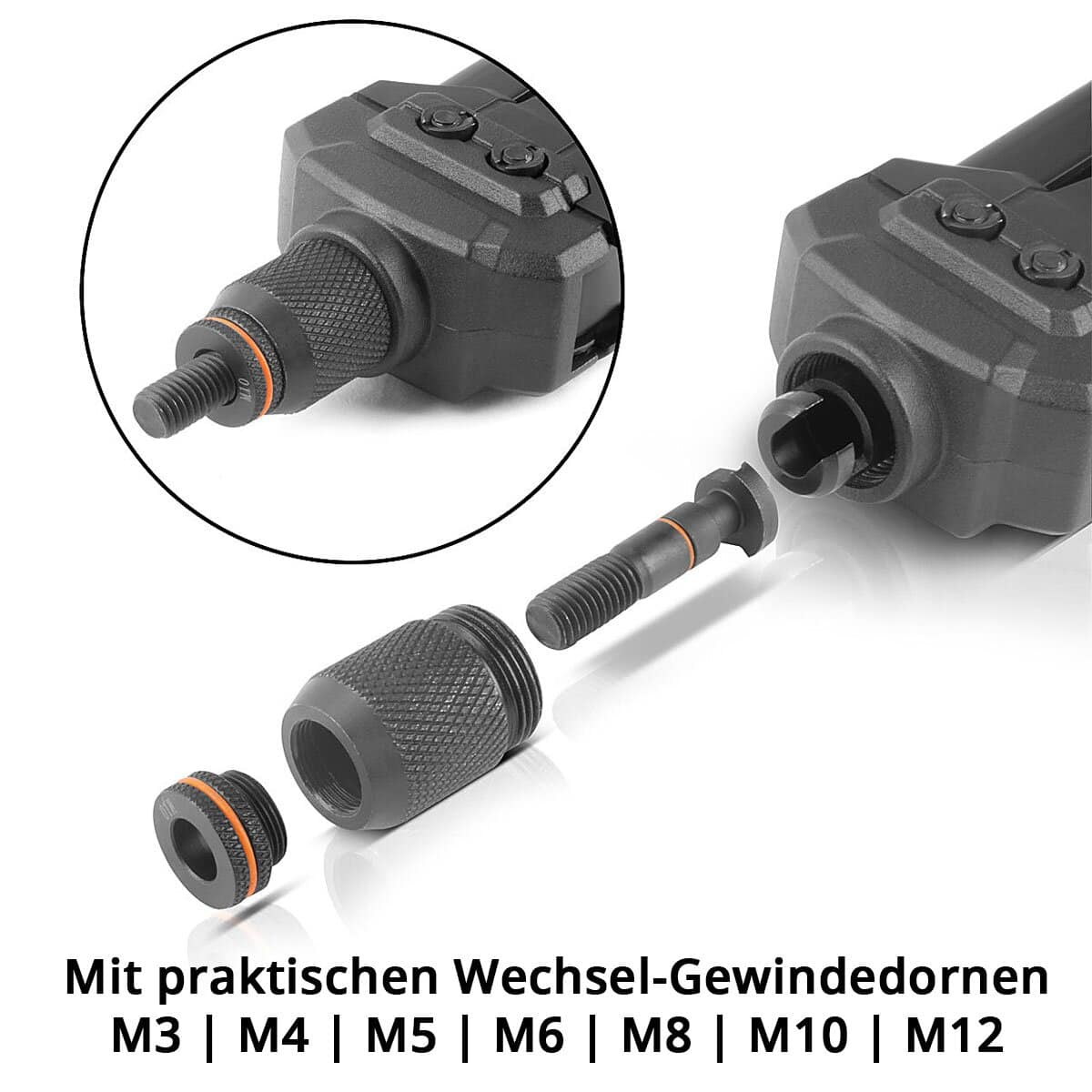 STAHLWERK Nietmutternzange NZ-16 ST, 4875, mit Wechsel-Gewindedorn, inkl. 70 Nietmuttern