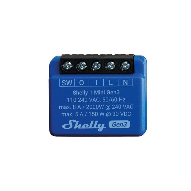 SHELLY WLAN-Schaltaktor 1 Mini Gen 3, blau, 4 Stück