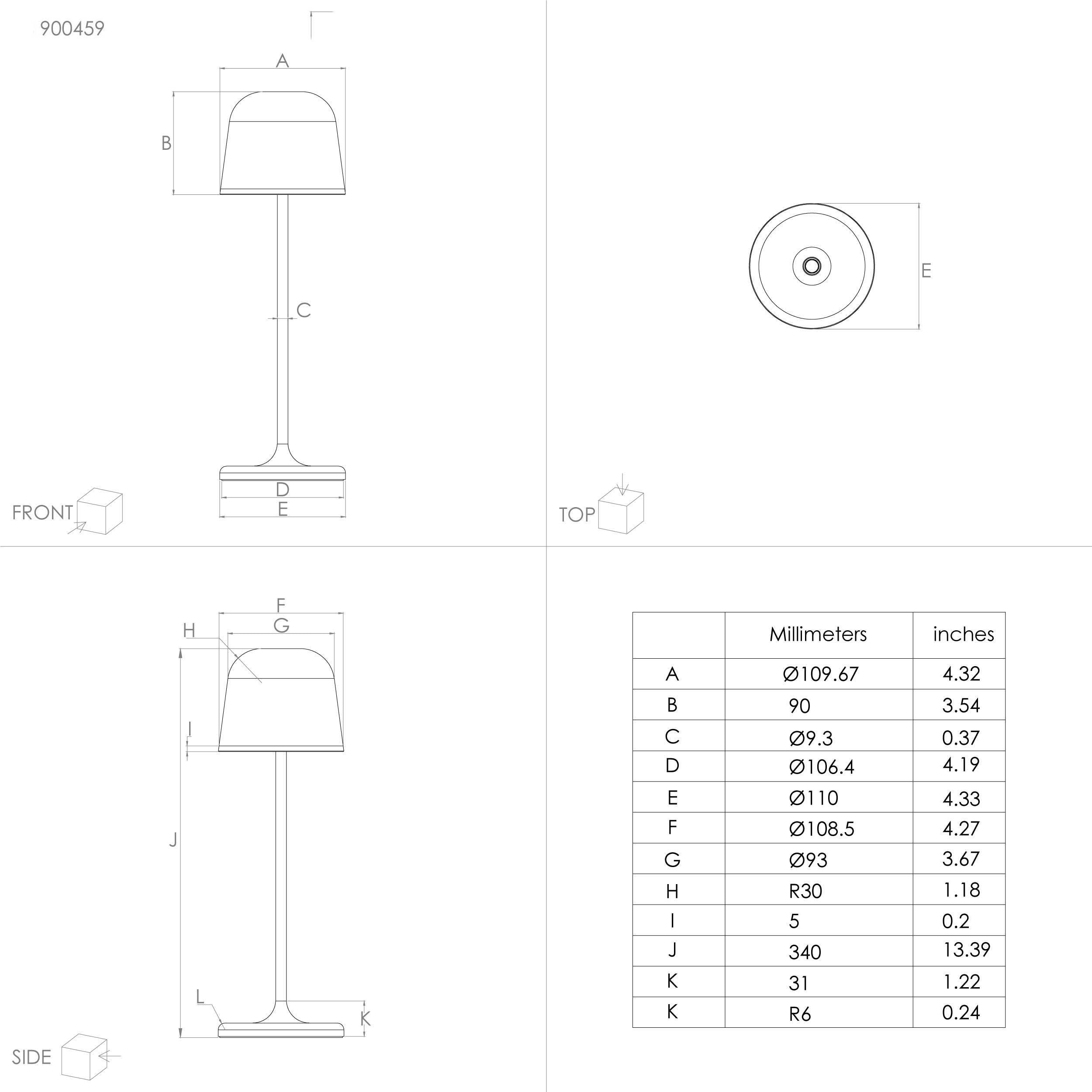 EGLO LED-Tischleuchte 900459 rostbraun, 2,2 W, 200 lm, 3000 K, IP54