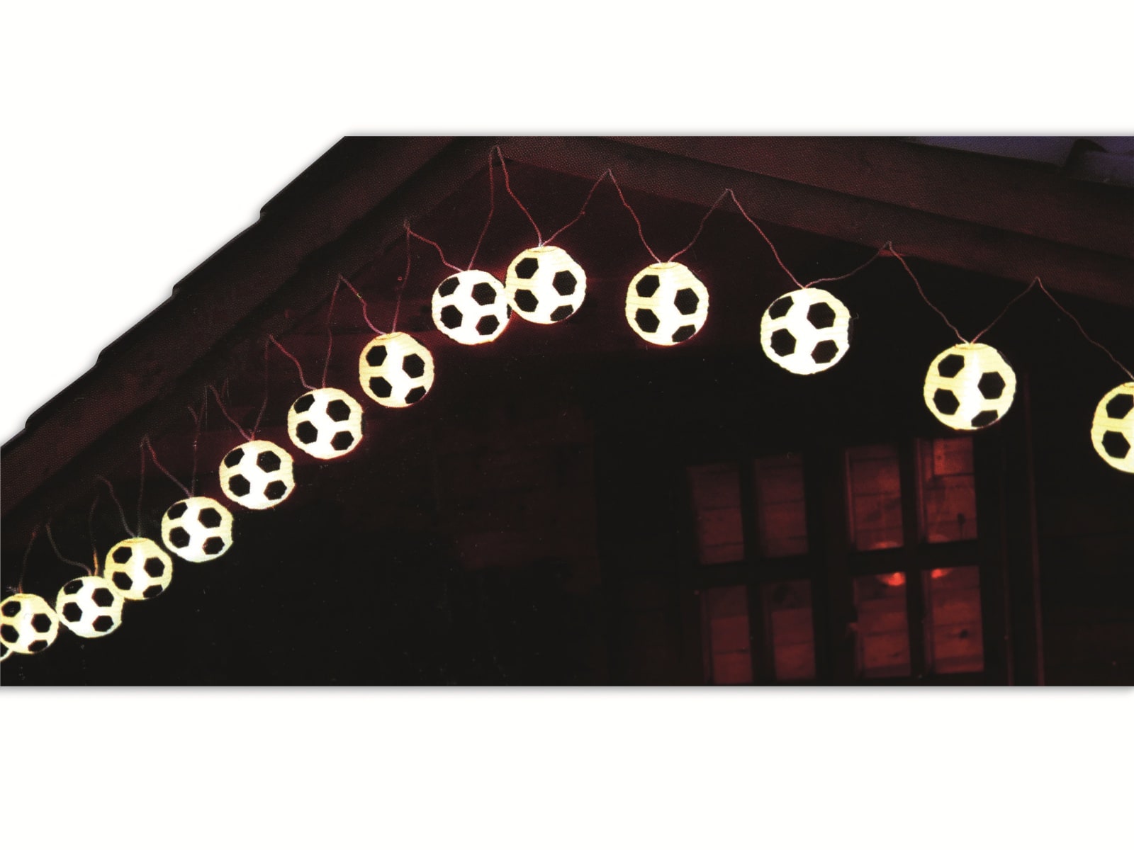 LED-Sommerlichterkette, Lampions, XXL, Fußball, B-Ware