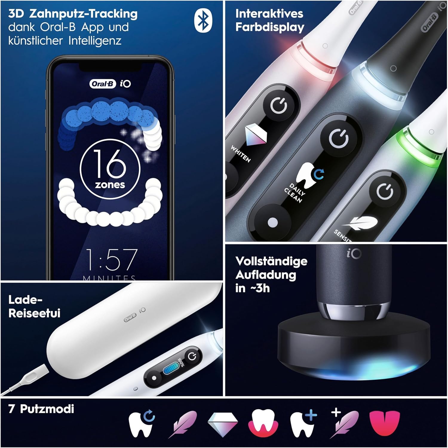 ORAL-B Elektrische Zahnbürste Series 9 Duo Black Onyx/Rose Quarz