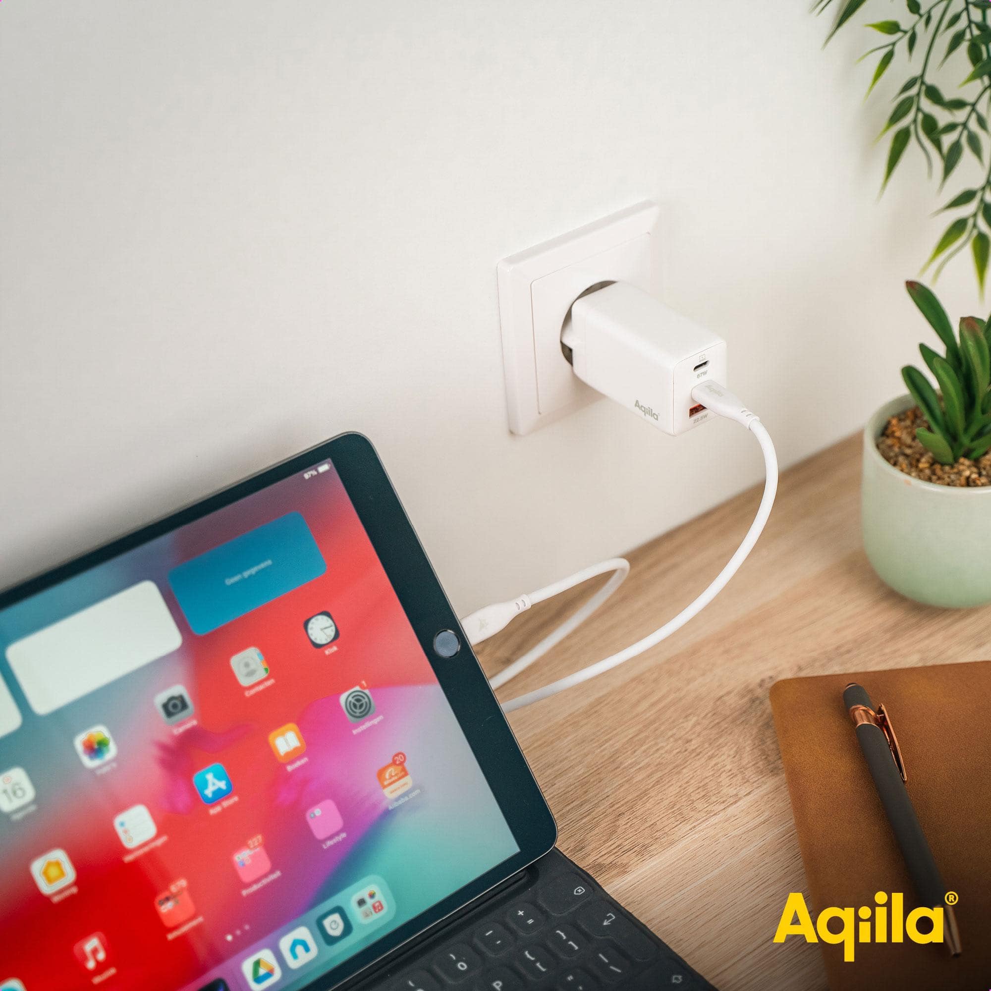 AQIILA USB-Lader Chargebird W3, 65 W, 3-fach, 2x USB-C, 1x USB-A