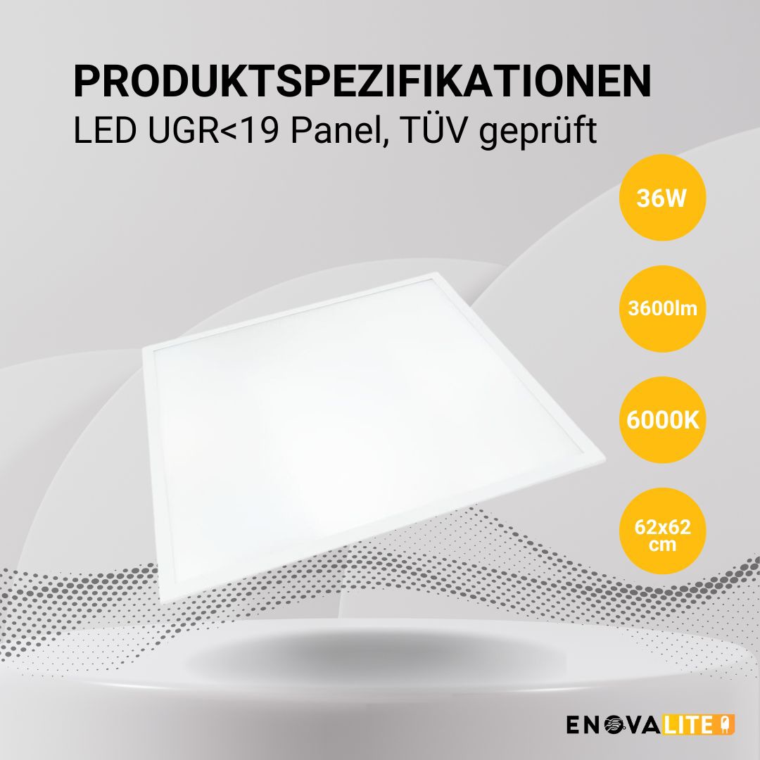 ENOVALITE LED-Panel, 36 W, 3600 lm, EEK: F, 620x620 mm, 6000 K