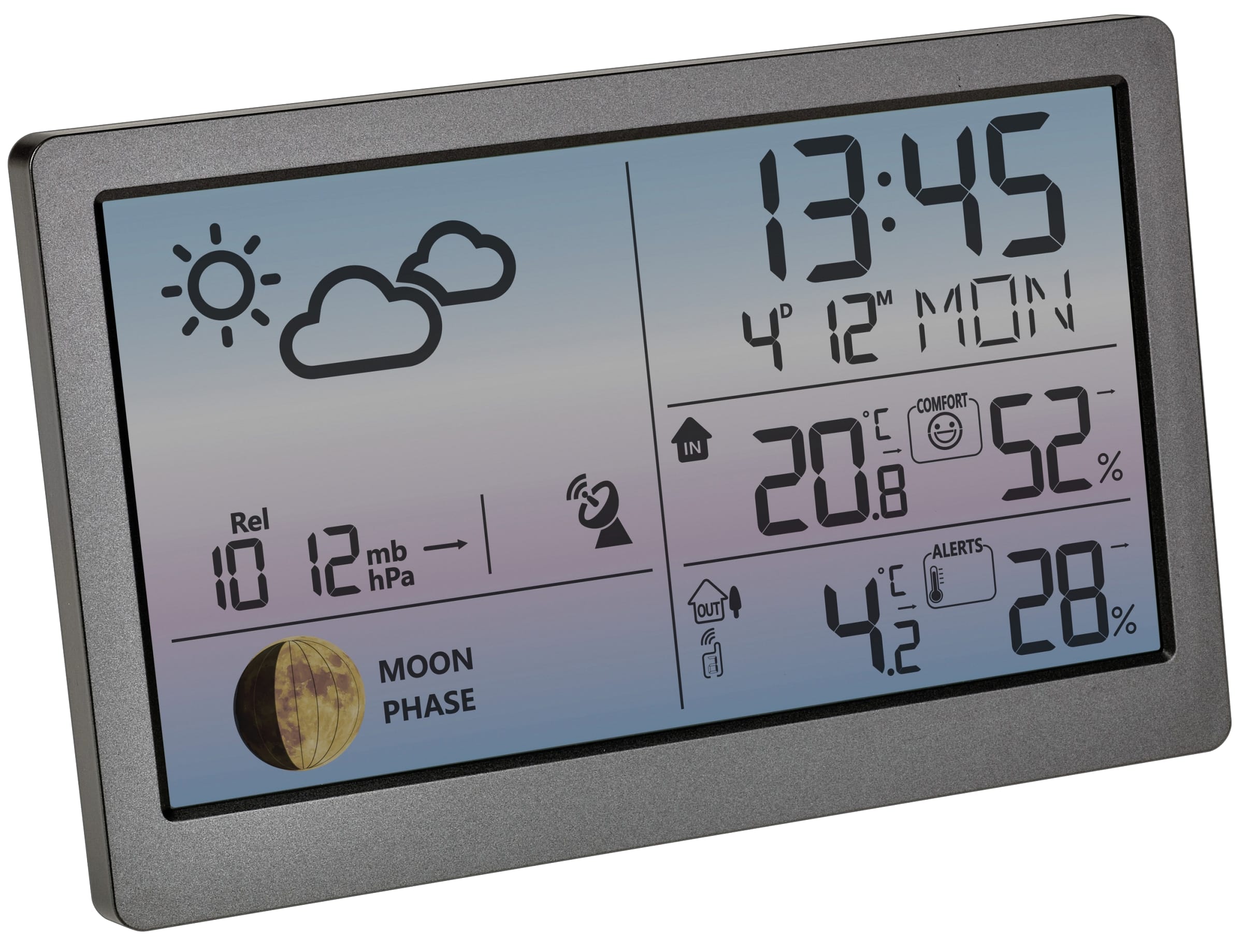 TFA Funk-Wetterstation LUNA SKY, 35.1169.10, grau