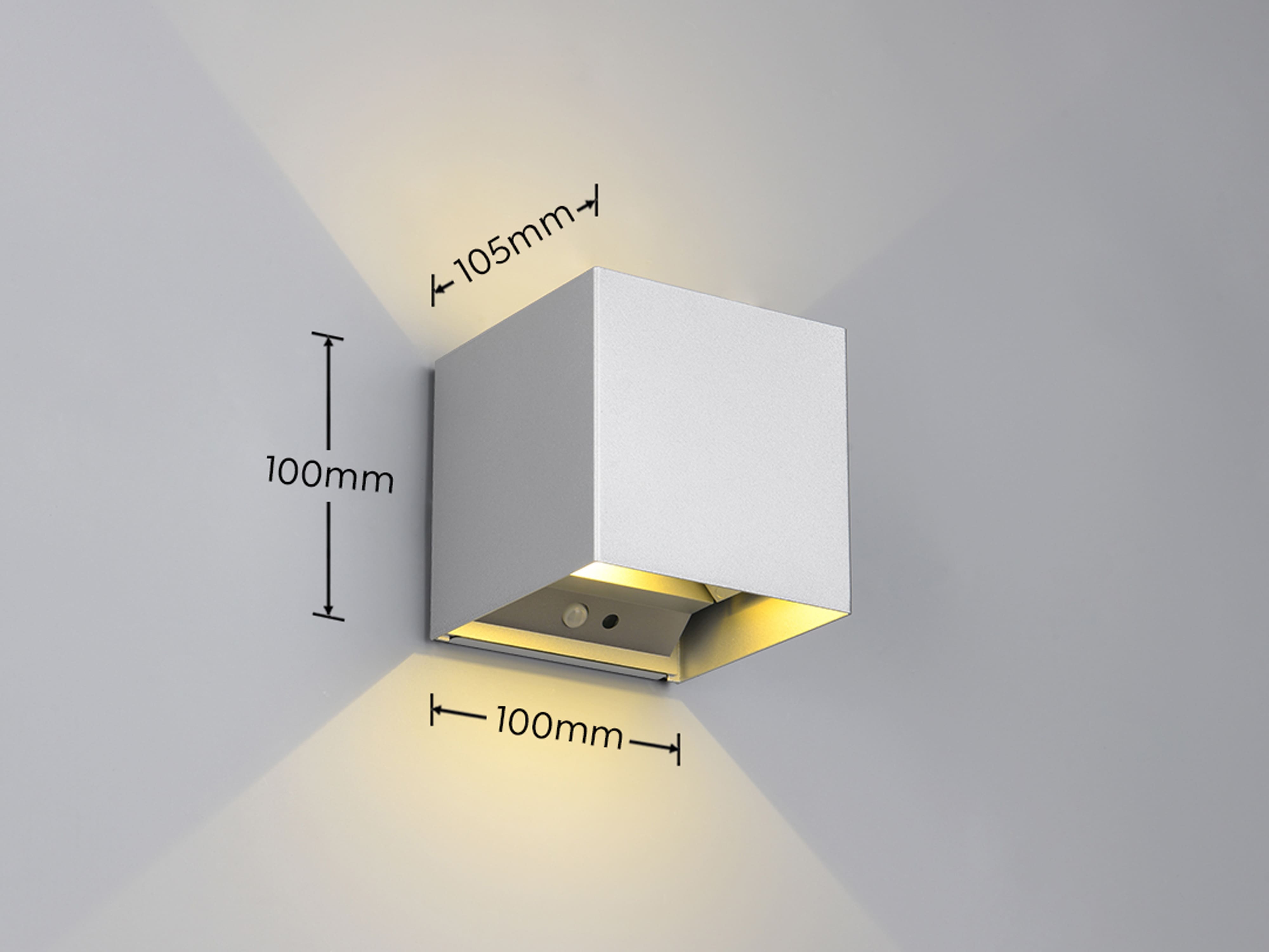 REALITY LED-Akku-Wandleuchte Talent R27759187 titanfarbig, IP 44, 2 x 0,5 W, 100 lm, 3000 K,