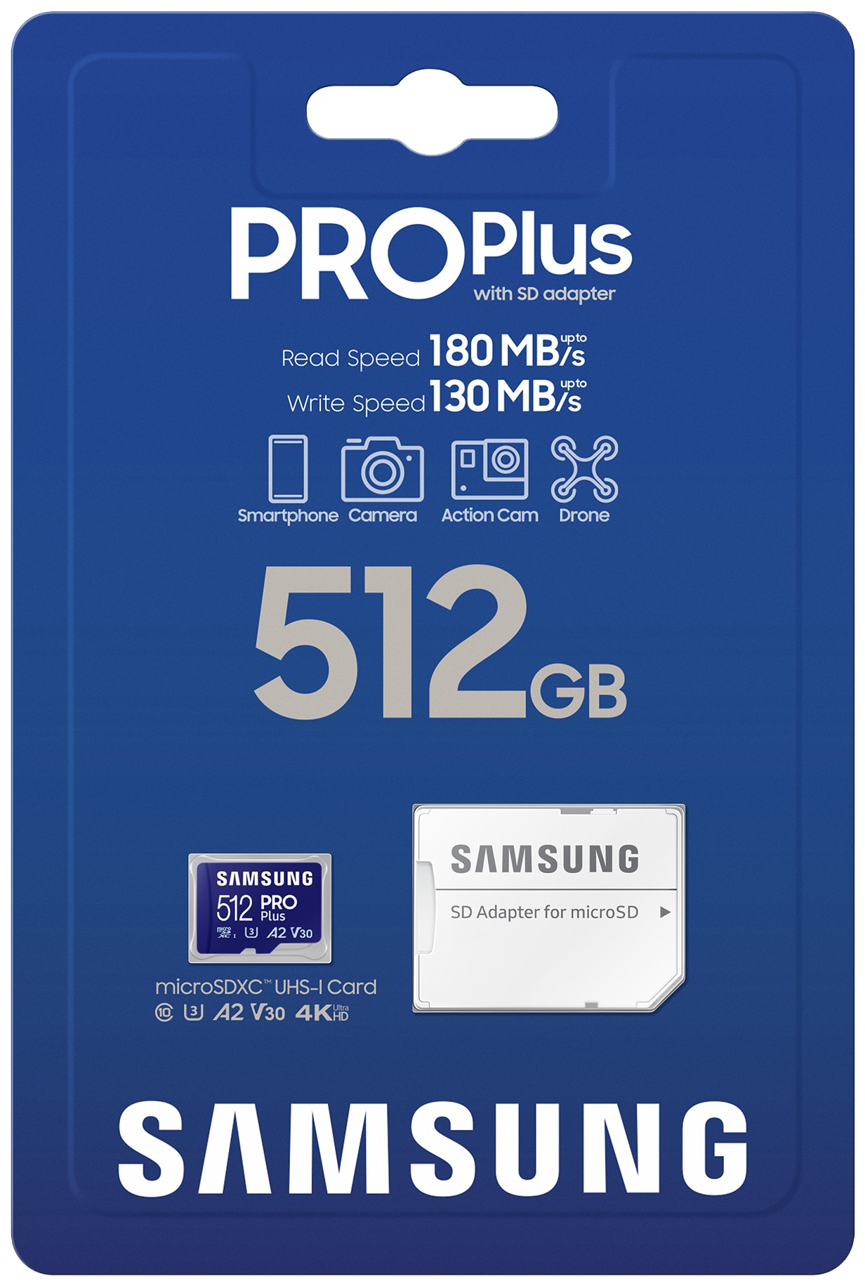 SAMSUNG MicroSDXC-Speicherkarte PRO Plus (2023) 512GB inkl. Adapter