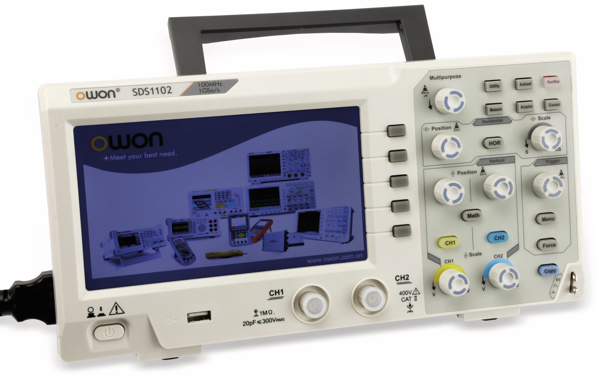 OWON LCD Speicher-Oszilloskop SDS1102, 2-Kanal, 100 MHz, USB