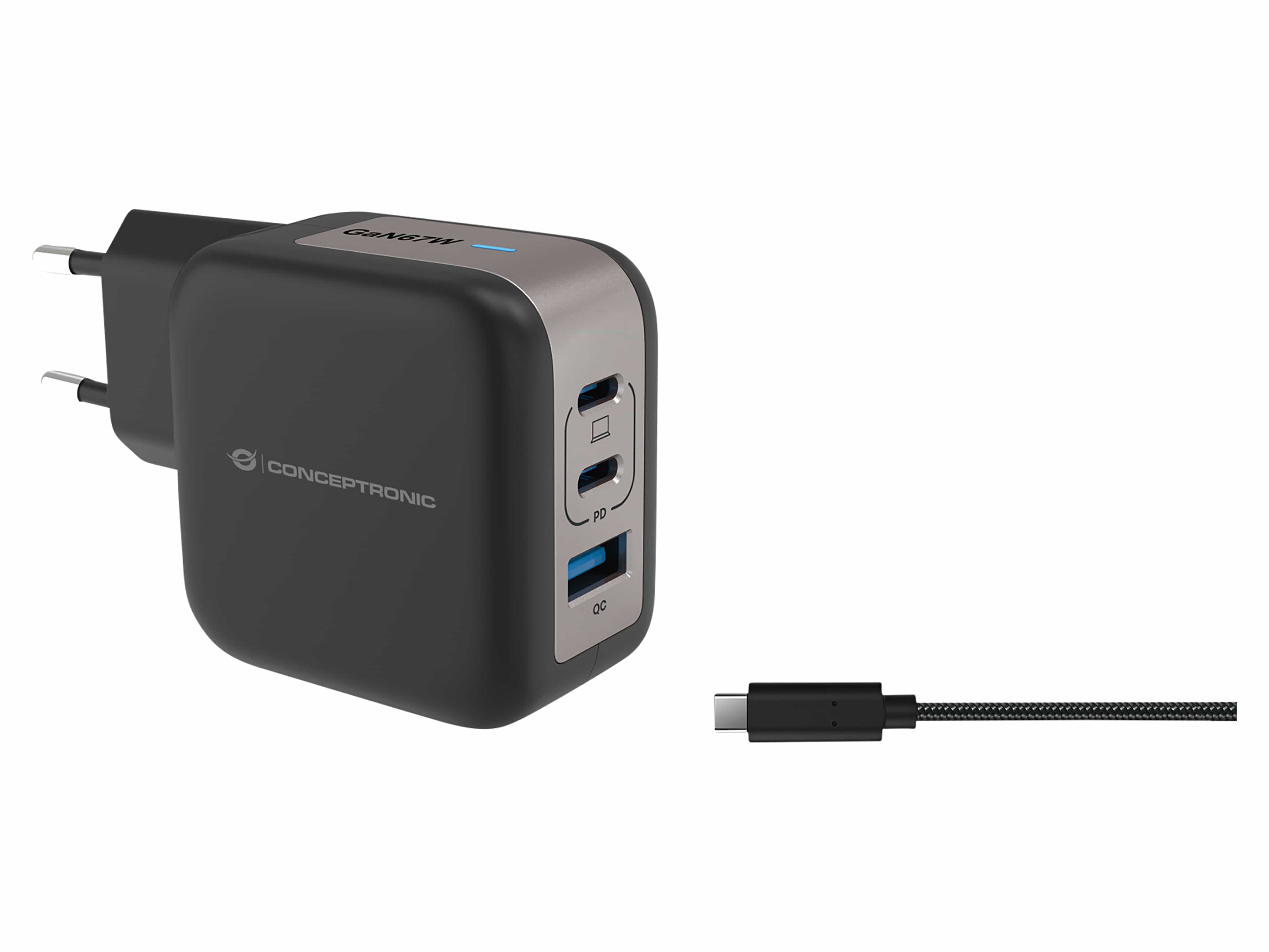 CONCEPTRONIC USB-Ladegerät ALTHEA17B 2x USB-C USB-A 67W