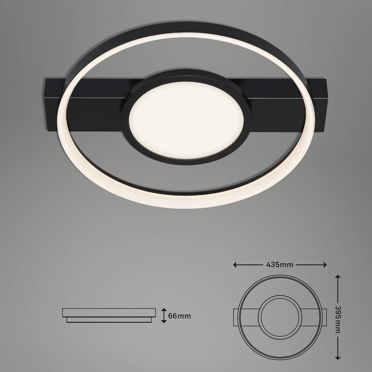 BRILONER LED-Deckenleuchte 3026-015 schwarz, 33 W, 3100 lm, 3000 K