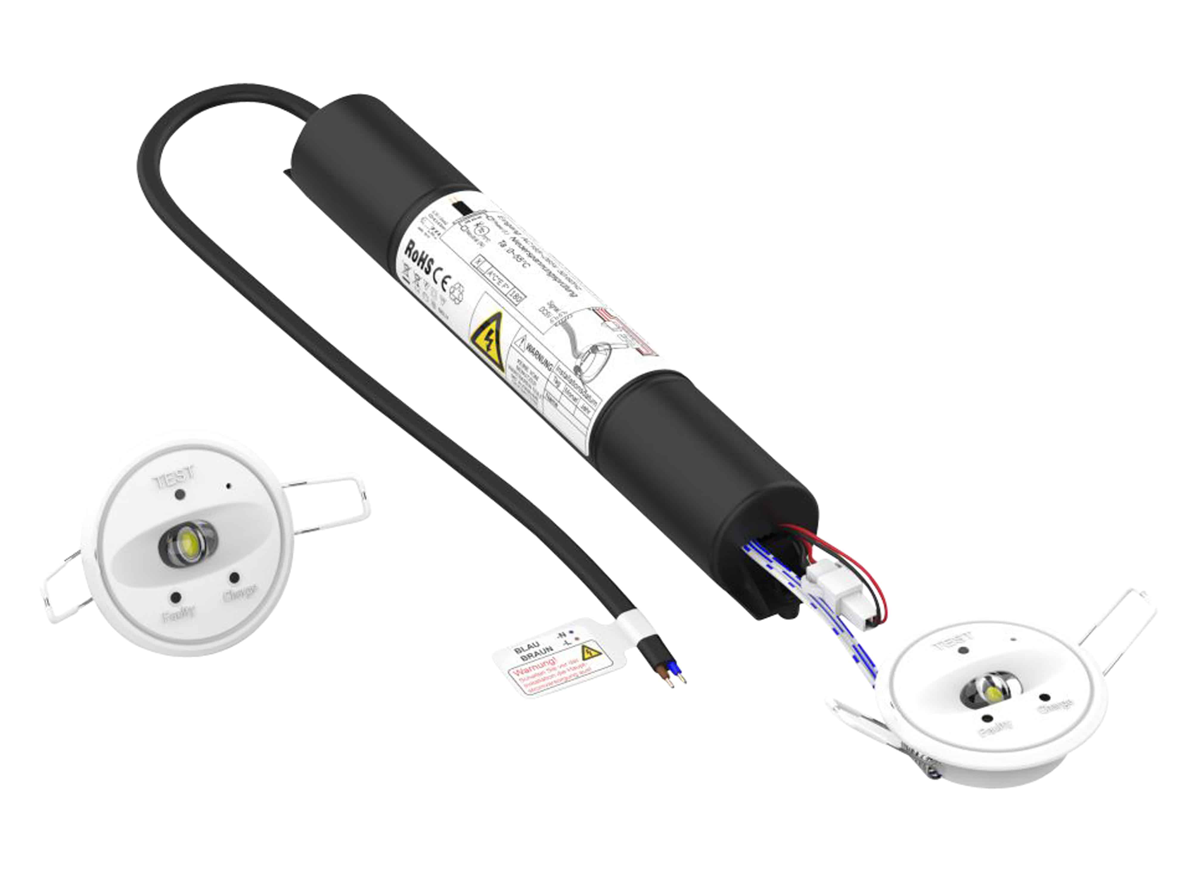 ENOVALITE LED-Fluchtwegleuchte, mit Notstromeinheit, Einbauspot