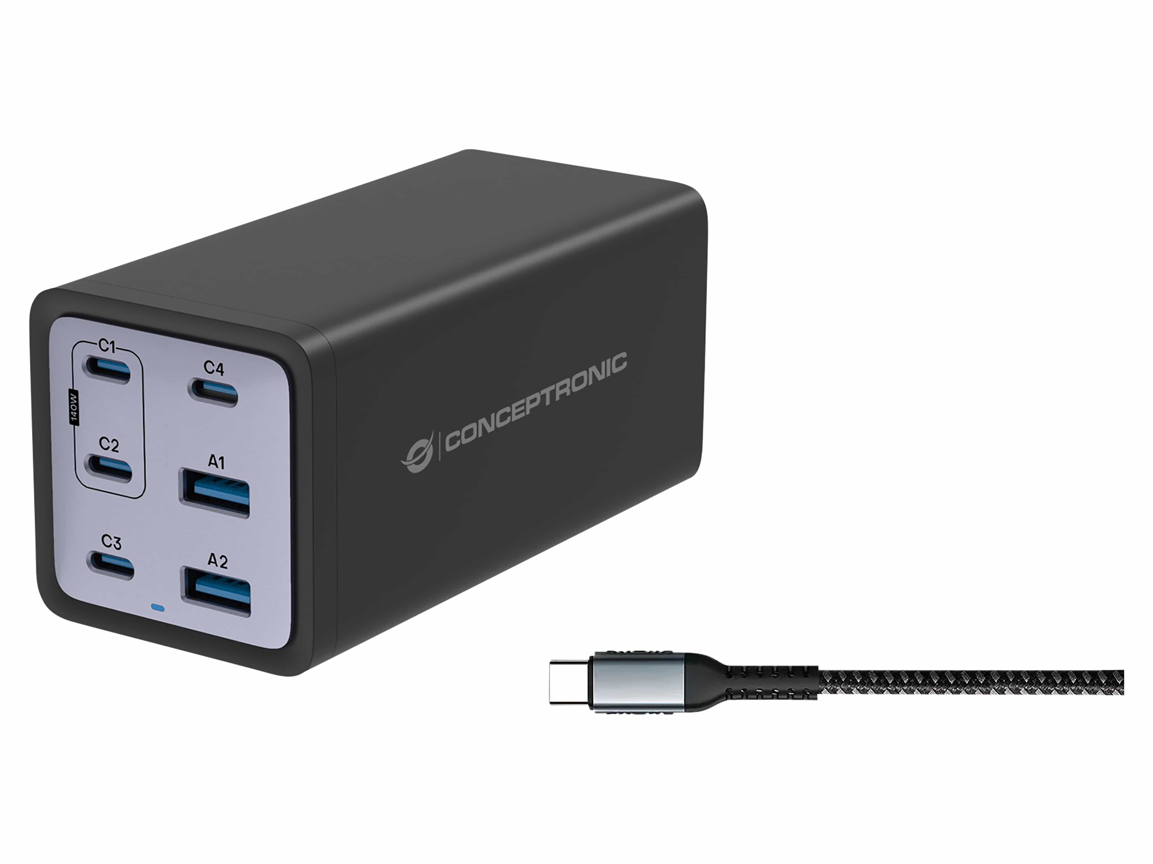 CONCEPTRONIC USB-Ladegerät OZUL06BE 4x USB-C 2x USB-A