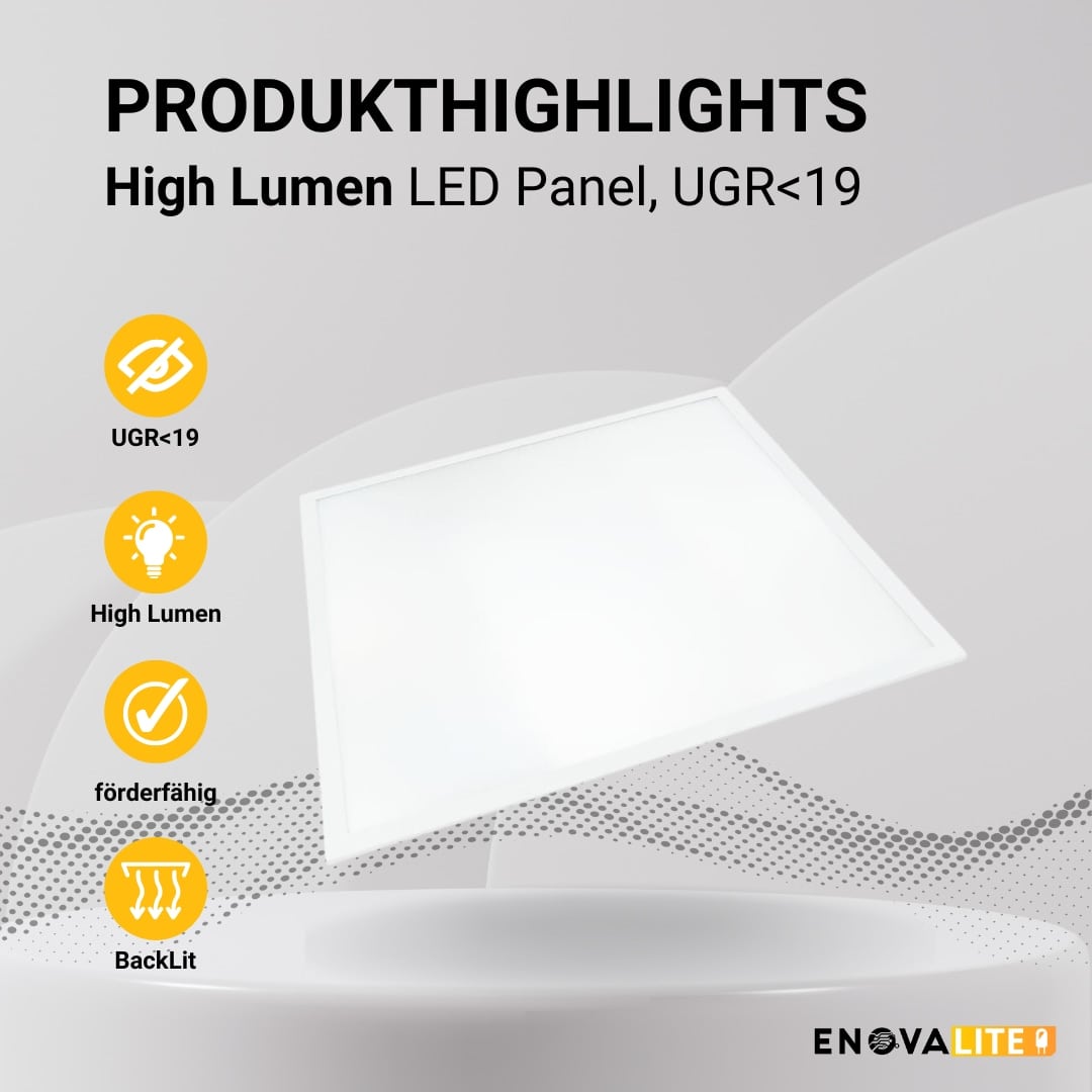 ENOVALITE LED-Panel, 21 W, 4200 lm, EEK: B, 620x620 mm, BackLit, 4000 K