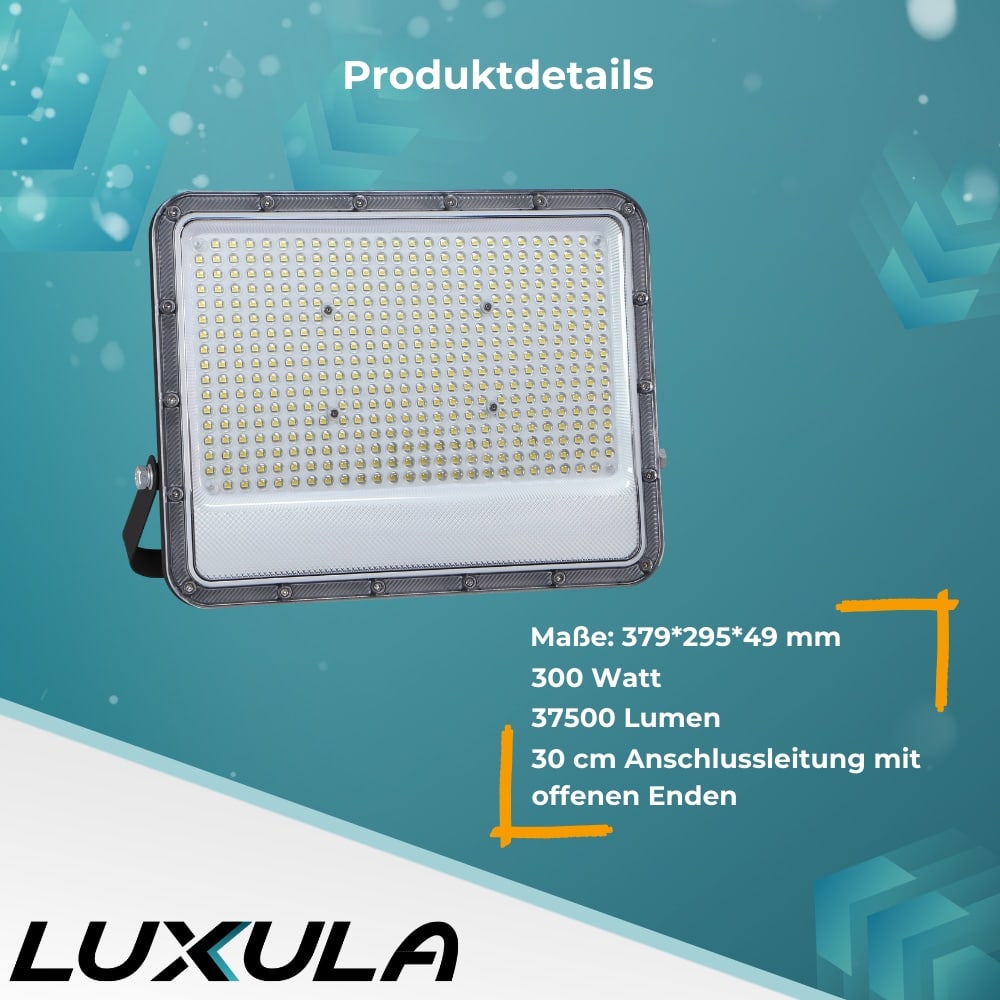 LUXULA LED-Fluter, EEK: E, 300W, 37500lm, 4000K, IP65, grau