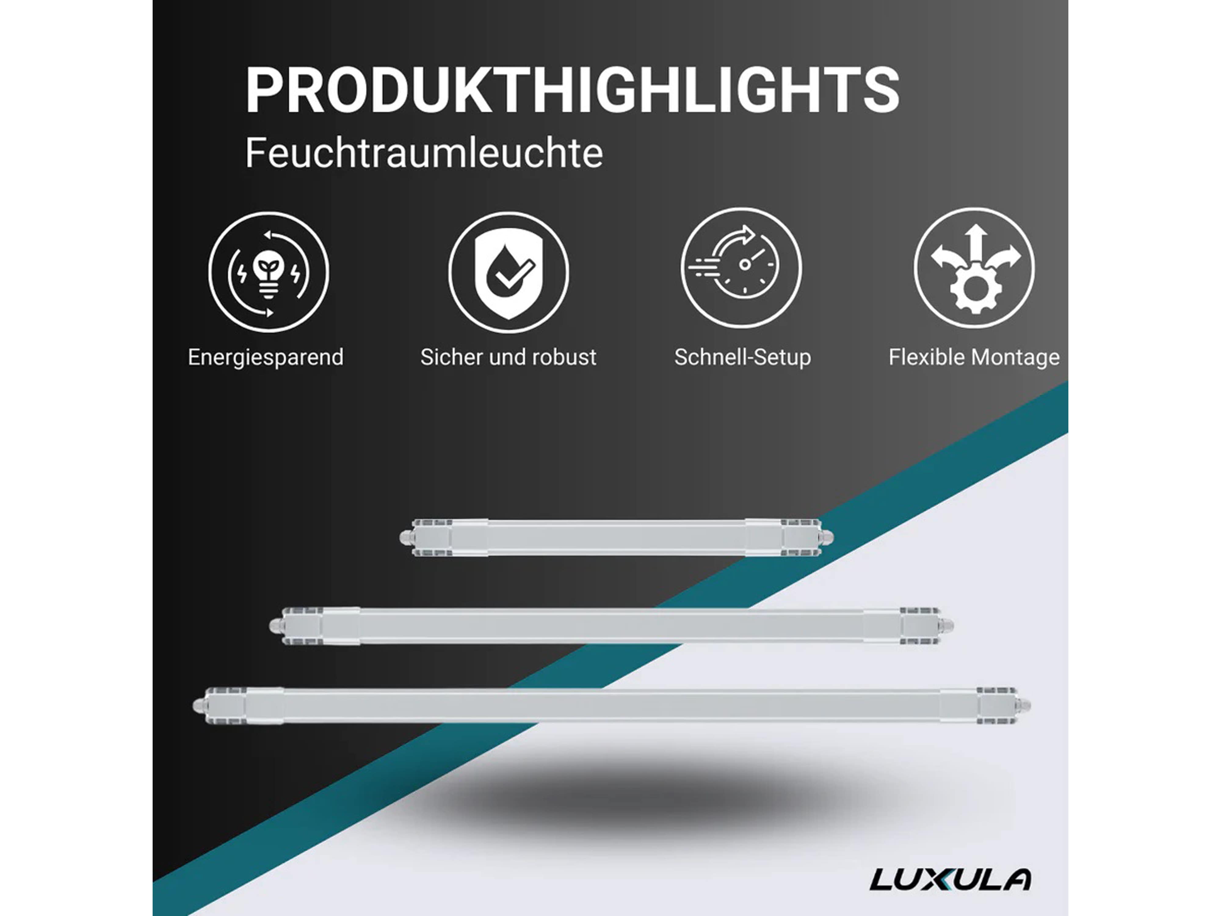 LUXULA LED-Feuchtraumleuchte, EEK: E, 16W, 1760lm, 4000K, 750mm