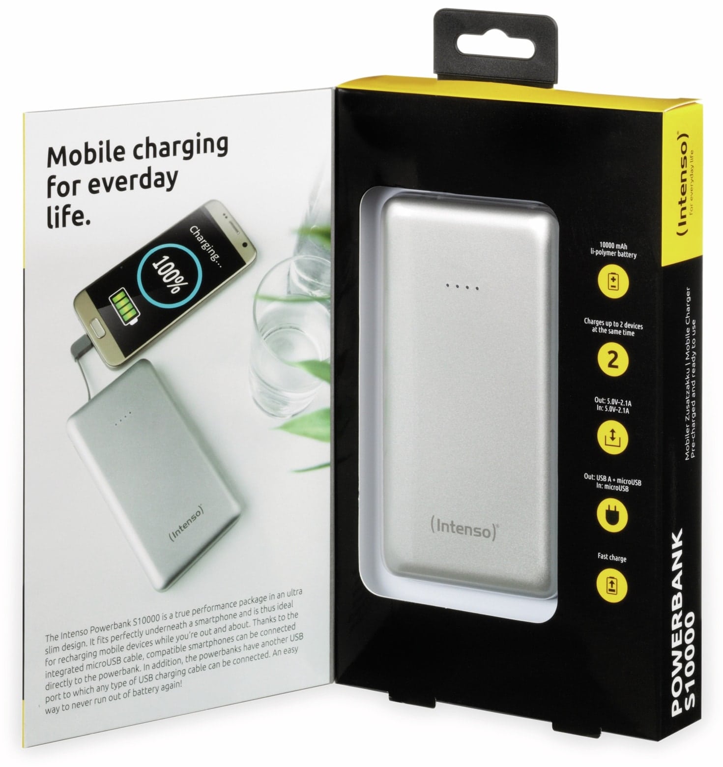 Intenso USB Powerbank 7332531 S10000, 10.000 mAh, silber