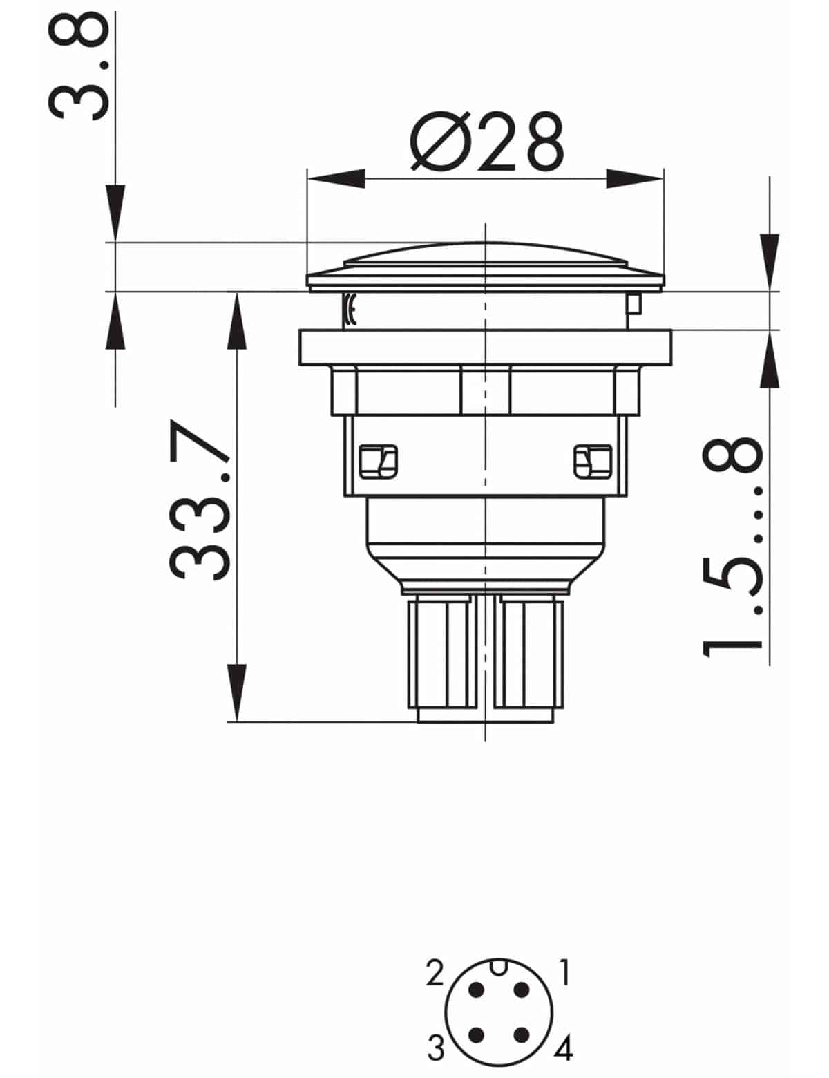 SCHLEGEL Meldeleuchte mit M12-Anschluss 4-polig; SVAN_C010
