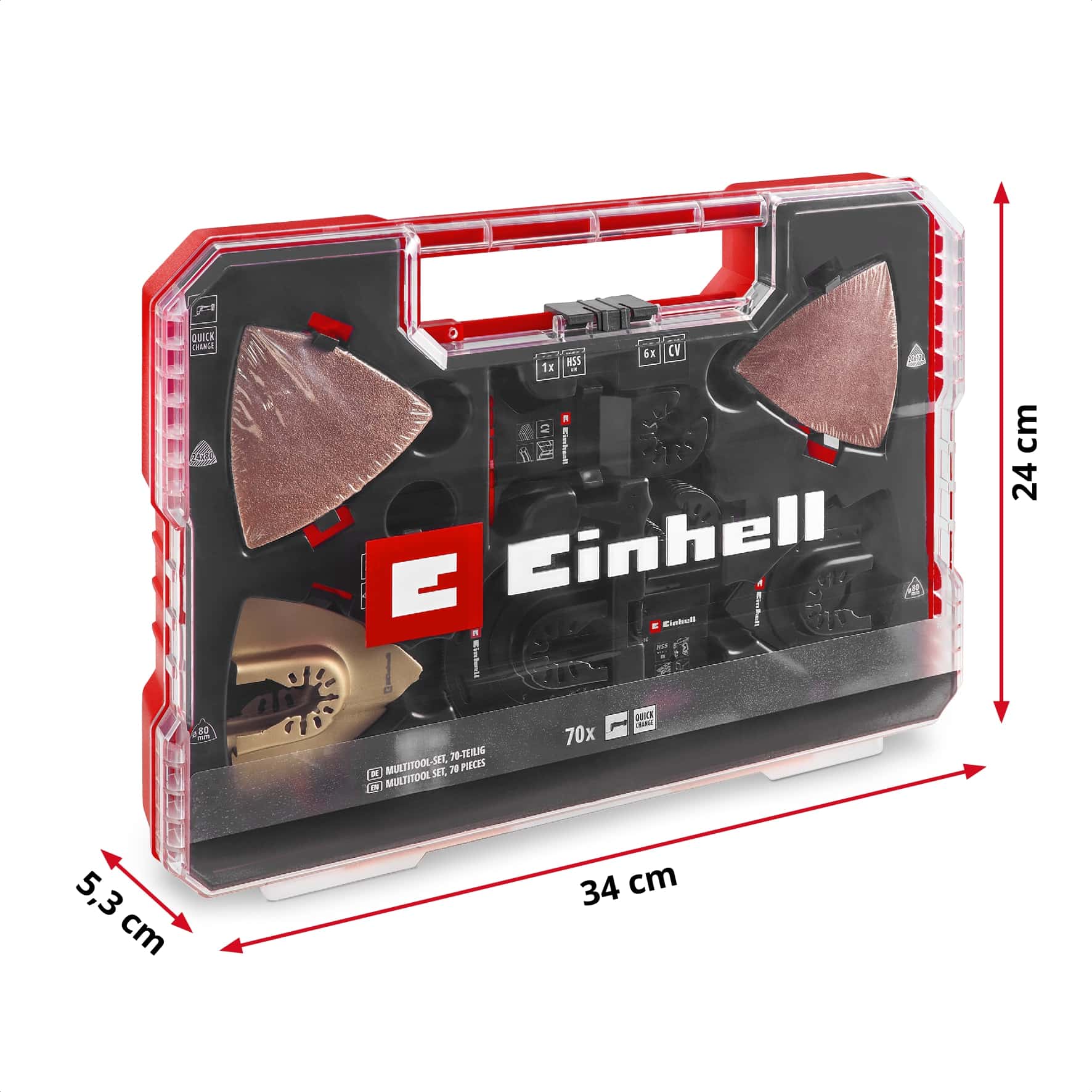 EINHELL Multitool-Set, 708170, XXL-Case, 70-teilig