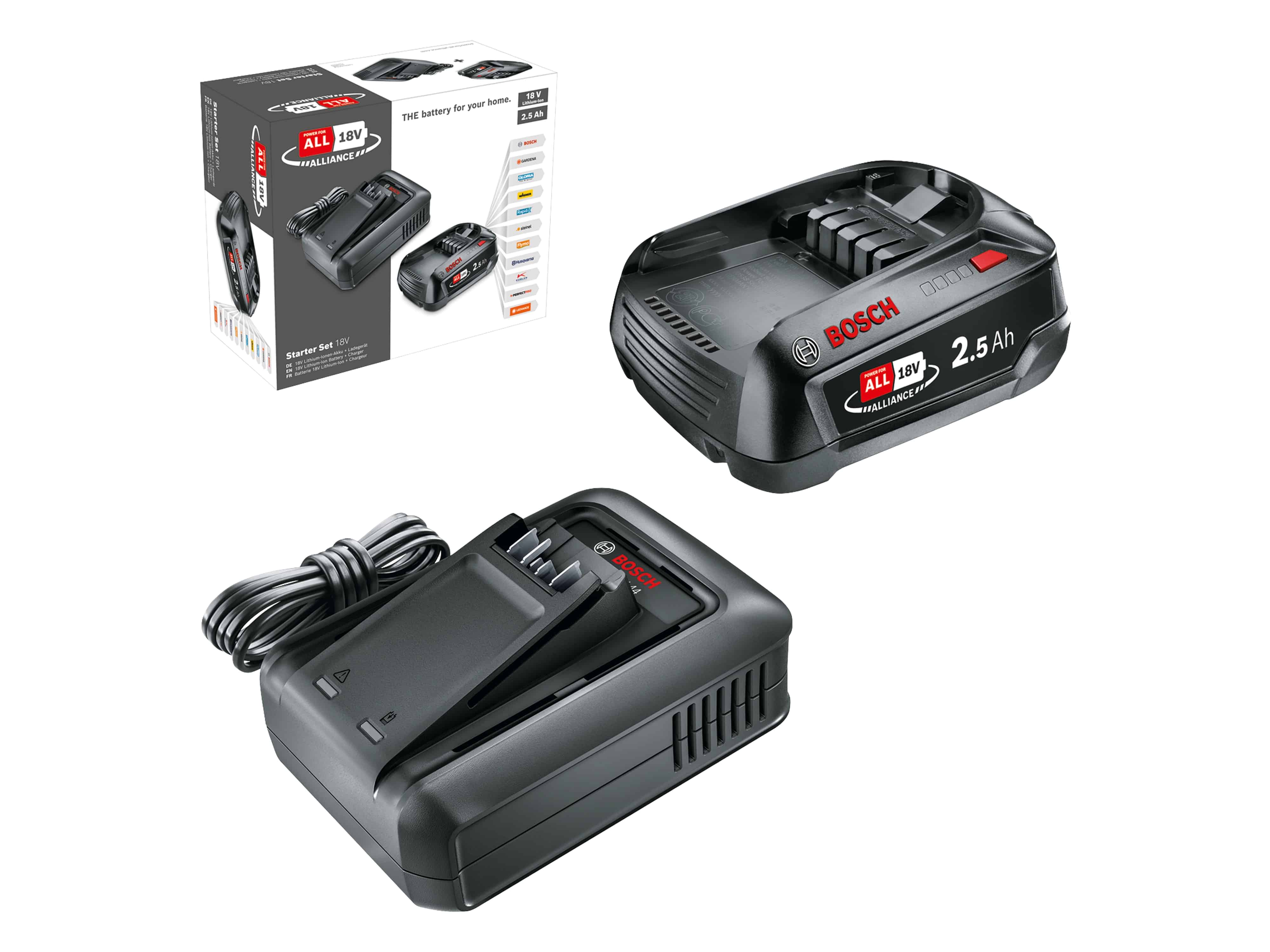 BOSCH Starter-Set 1600A031T4, 18 V, 2,5 Ah Akku + AL 18V-44 Ladegerät